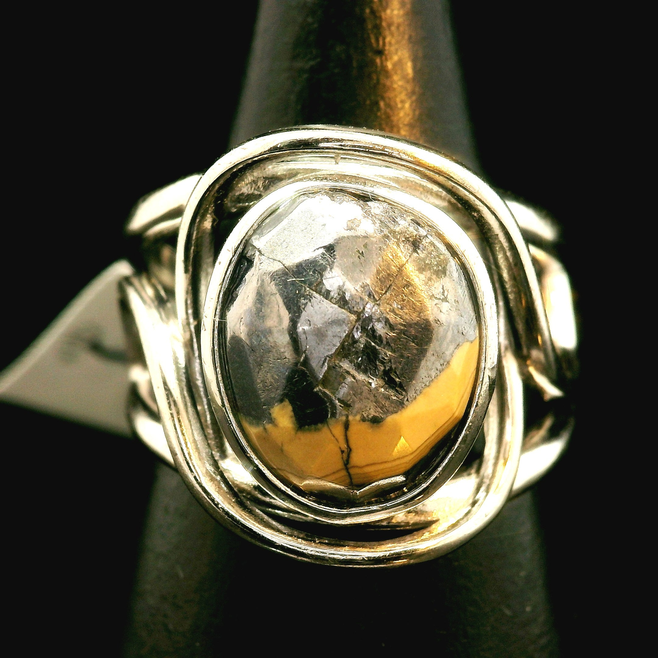 Schalenblende Cuff Ring .925 Silver for Transformation, Grounding and Protection