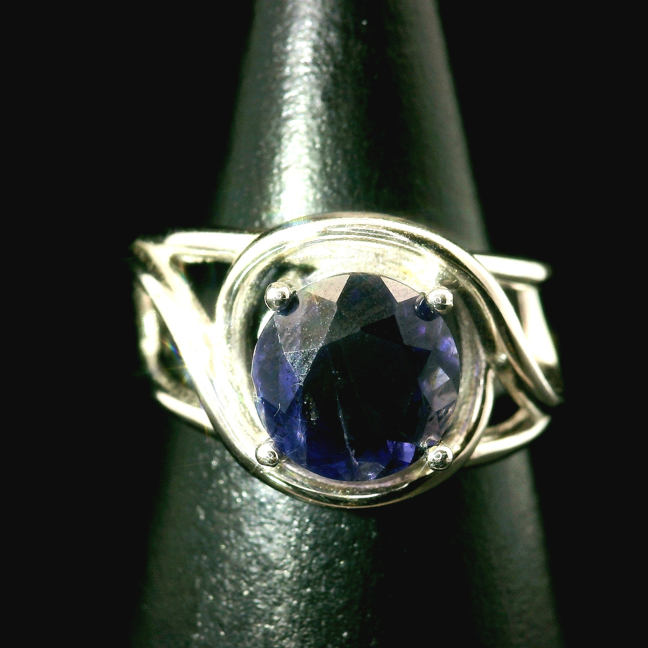 Iolite Cuff Ring .925 Silver (Gem Grade) for Intuition, Divination and Wisdom