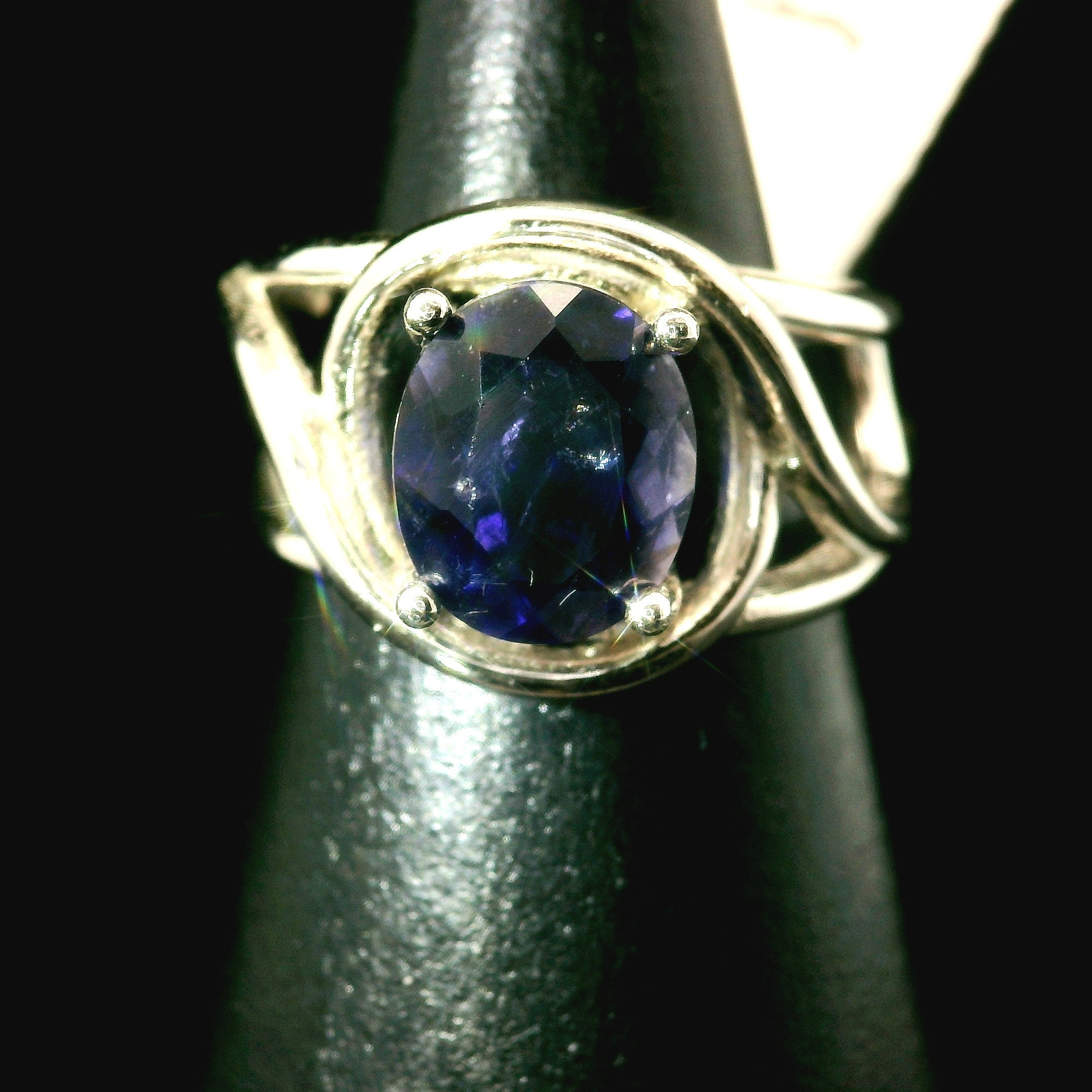 Iolite Cuff Ring .925 Silver (Gem Grade) for Intuition, Divination and Wisdom