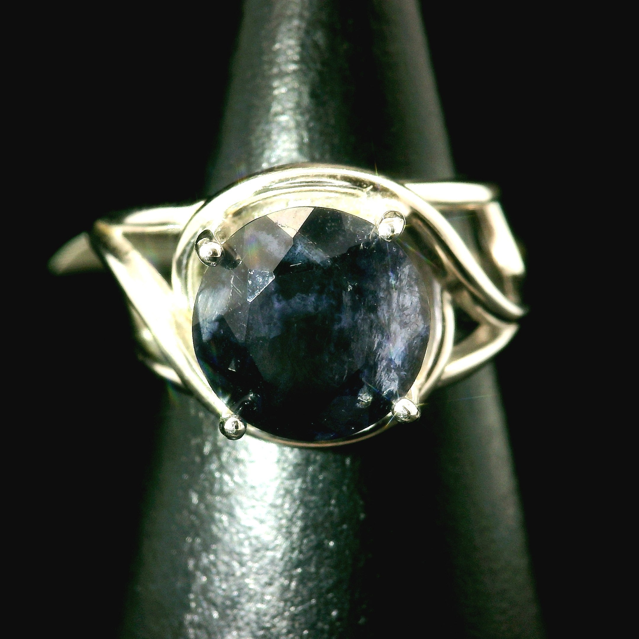 Iolite Cuff Ring .925 Silver (Gem Grade) for Intuition, Divination and Wisdom