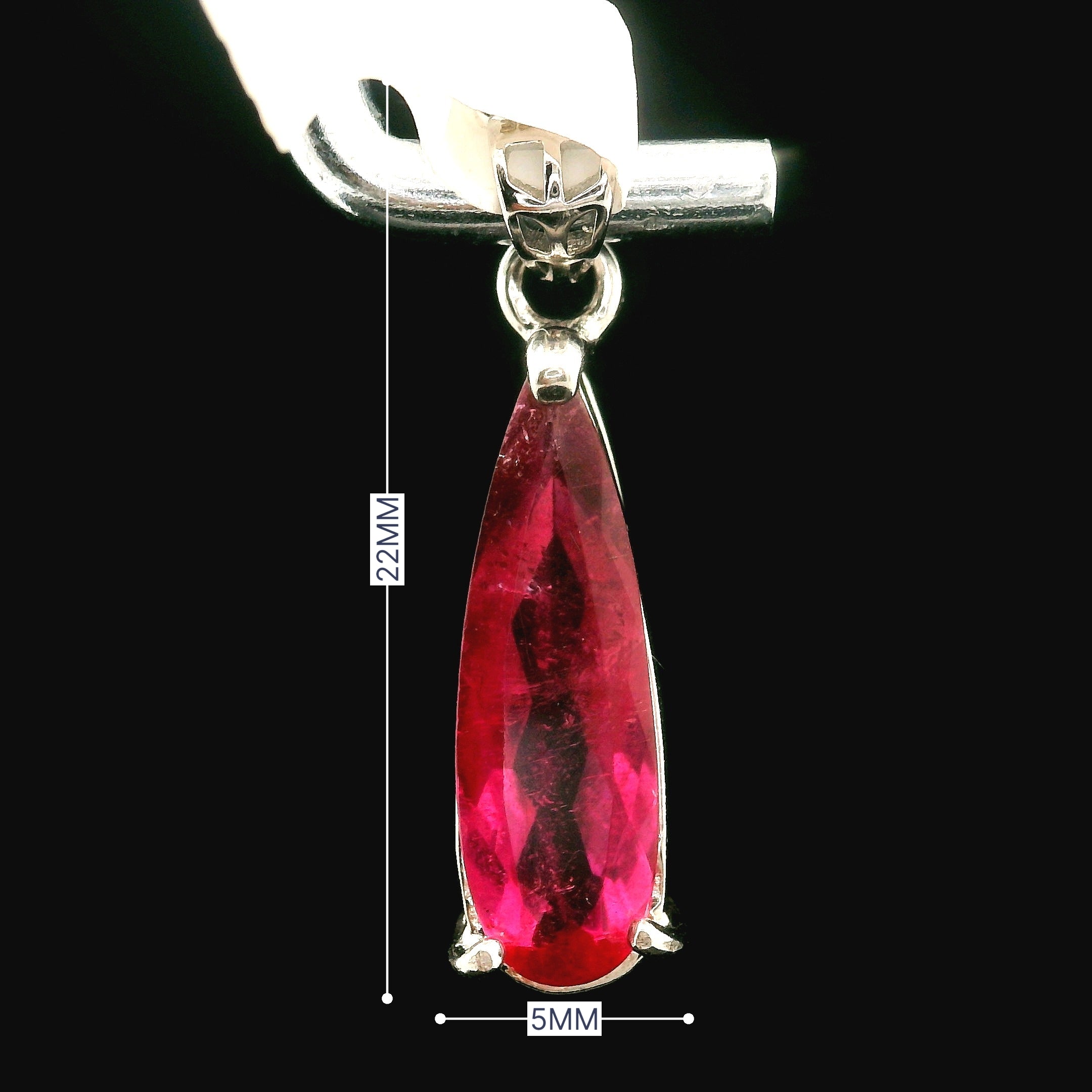 Pink Tourmaline Pendant .925 Silver for Removing Insecurities and Helping Inspire Creativity