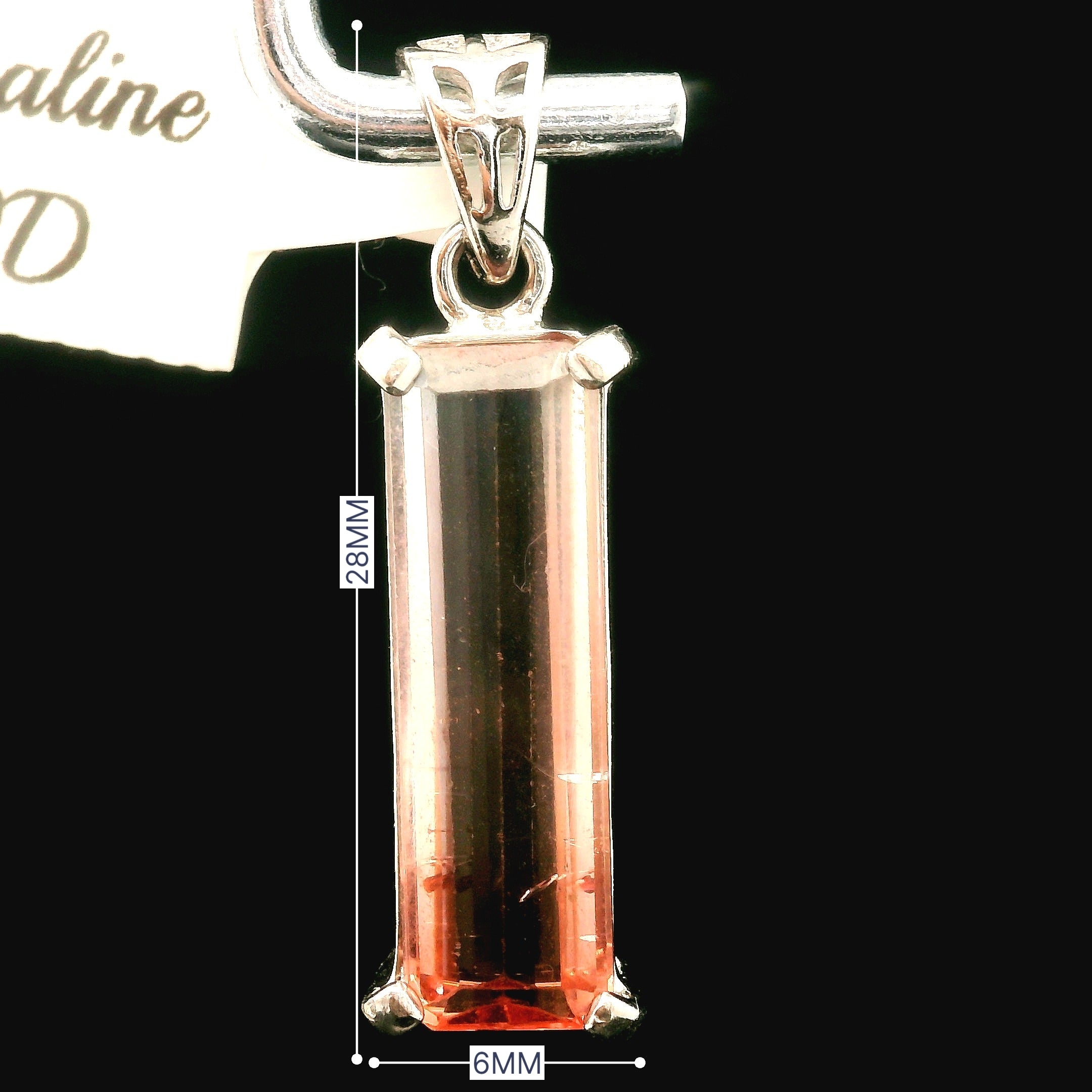 Pink Tourmaline Pendant .925 Silver for Removing Insecurities and Helping Inspire Creativity