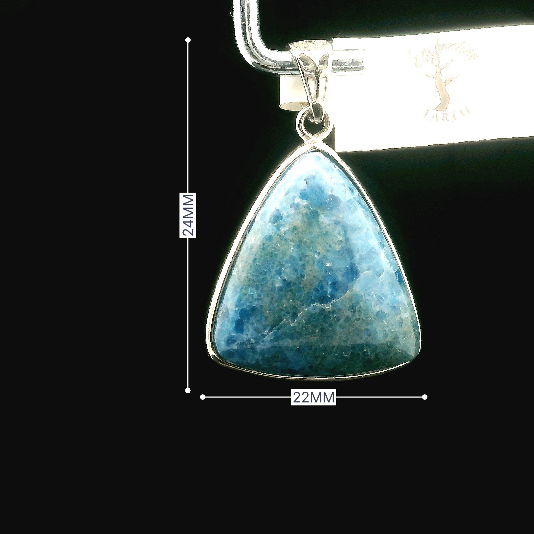 Blue Diopside (Violane) Pendant .925 Silver (High Quality) for Communicating with Angels