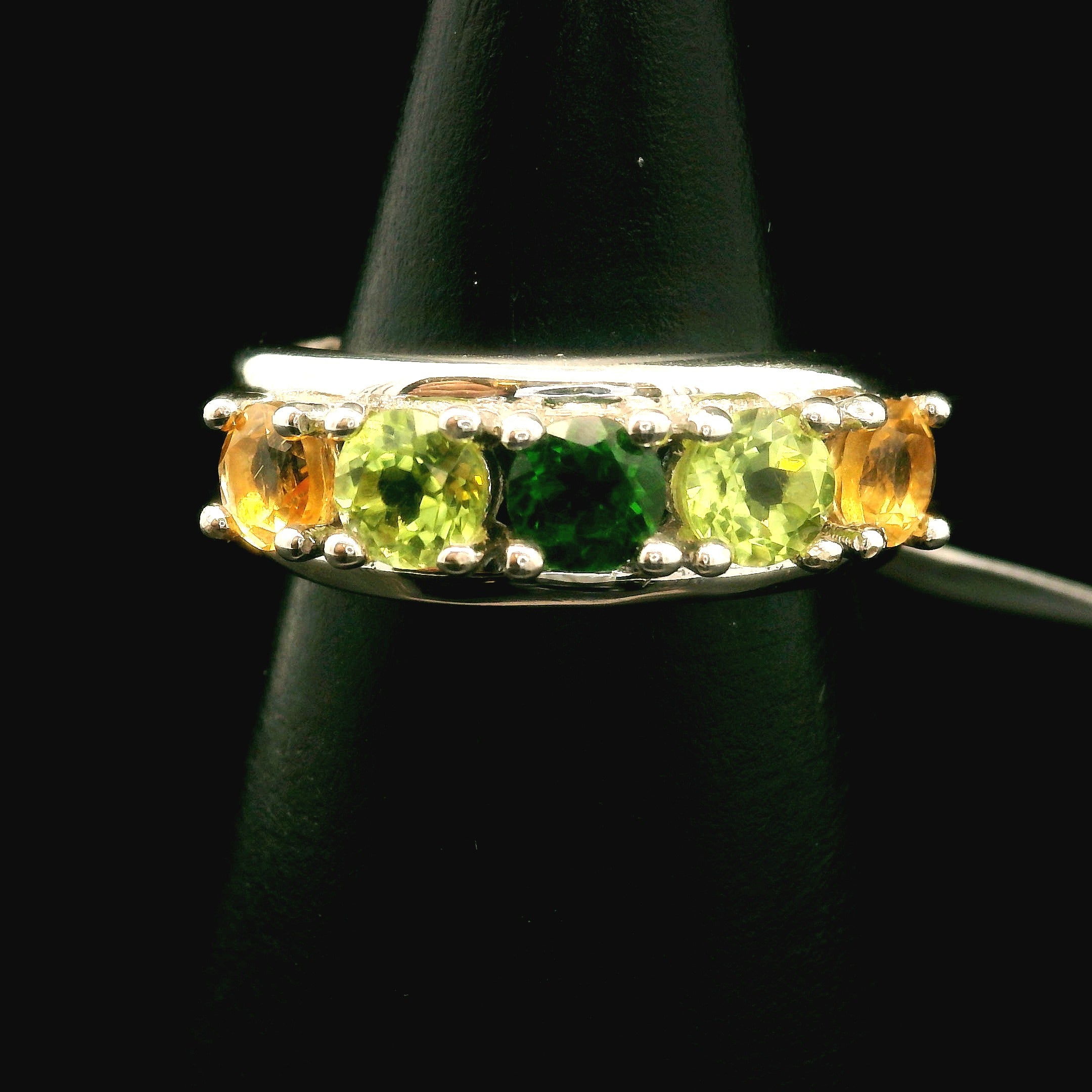 Multi-stone Stacker Cuff Ring .925 Silver for Healing, Intention Setting and Manifesting your Desires