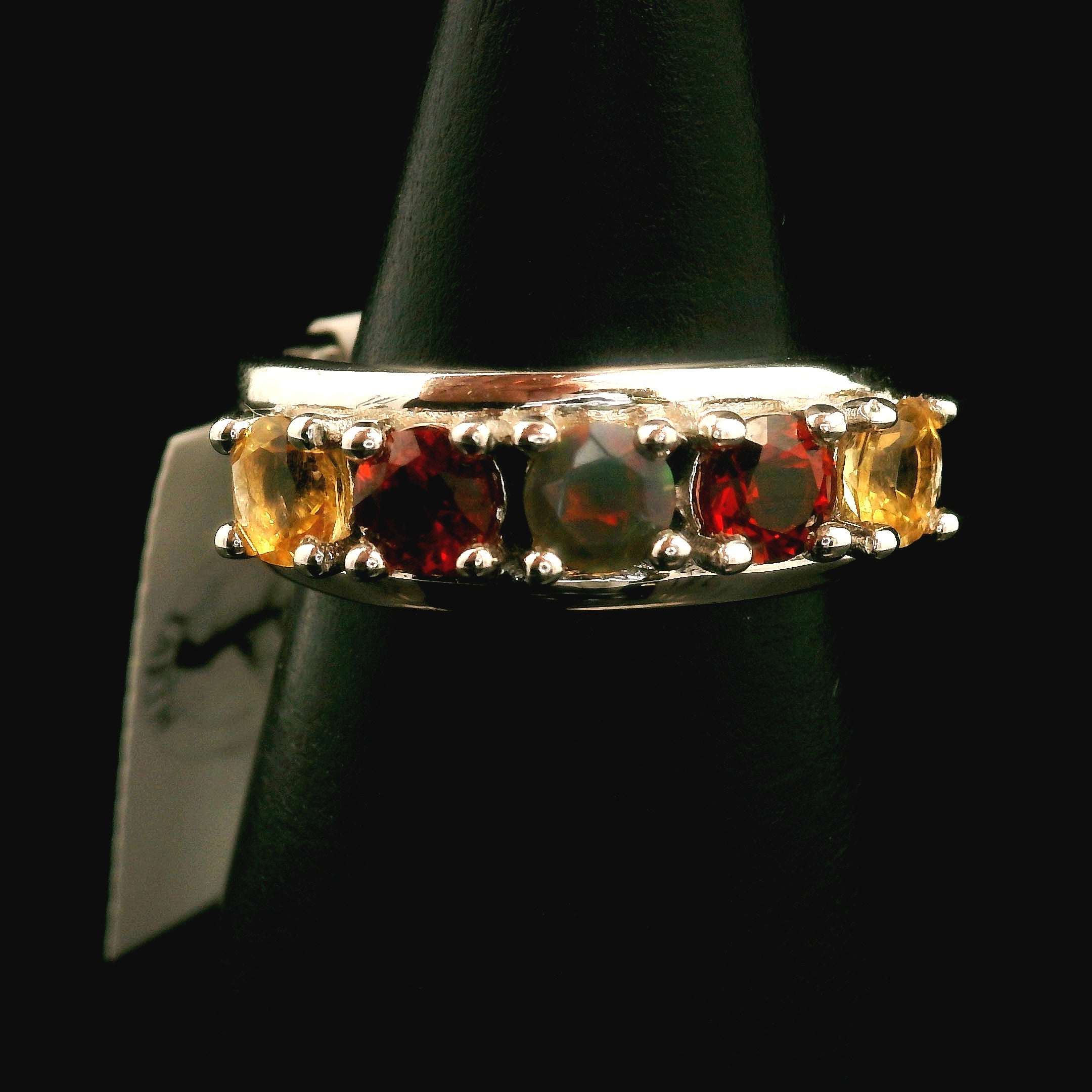 Multi-stone Stacker Cuff Ring .925 Silver for Healing, Intention Setting and Manifesting your Desires
