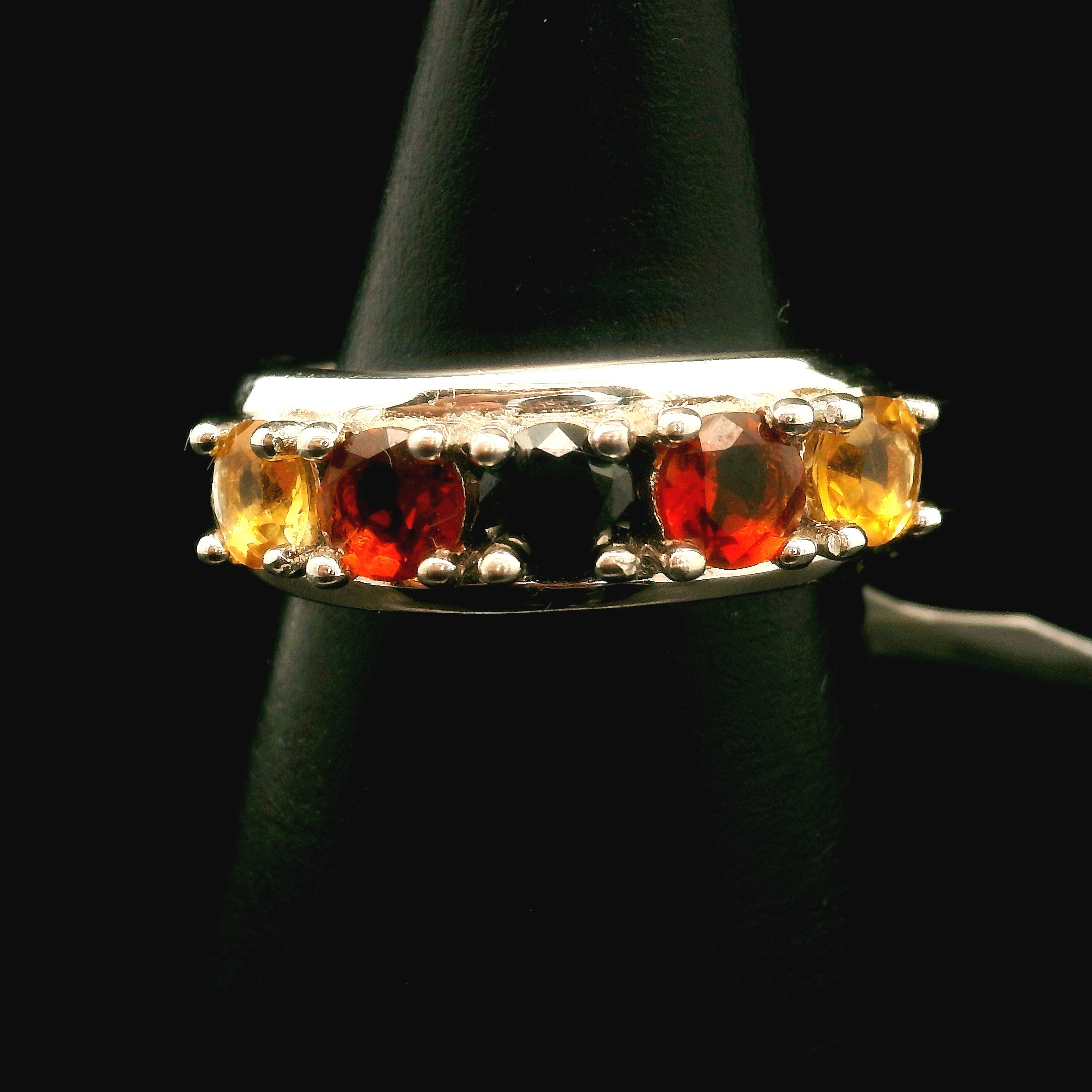 Multi-stone Stacker Cuff Ring .925 Silver for Healing, Intention Setting and Manifesting your Desires