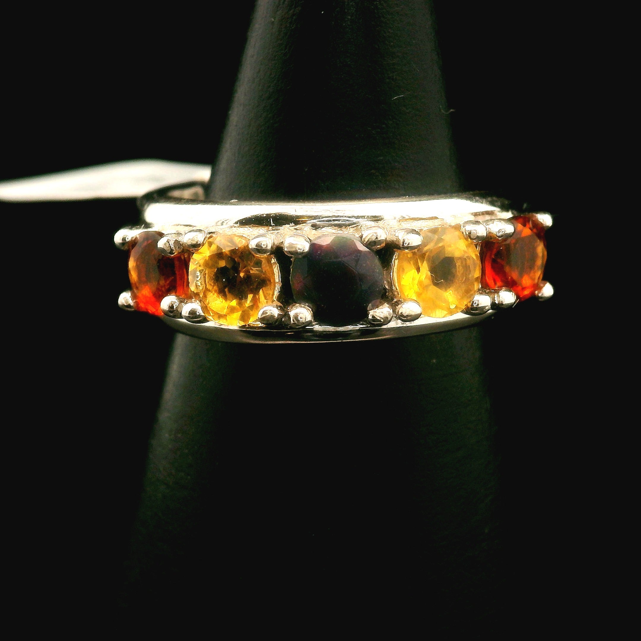 Multi-stone Stacker Cuff Ring .925 Silver for Healing, Intention Setting and Manifesting your Desires