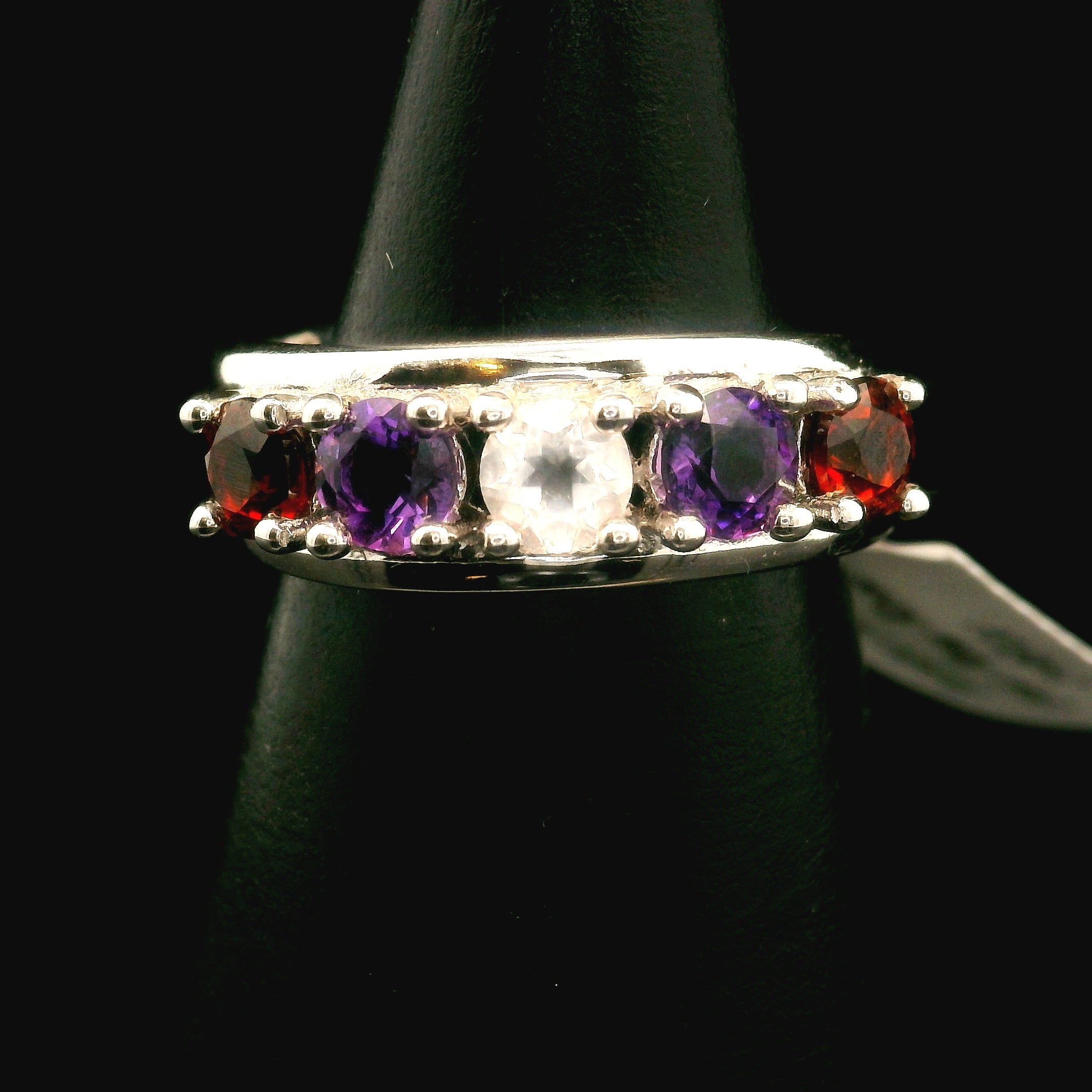 Multi-stone Stacker Cuff Ring .925 Silver for Healing, Intention Setting and Manifesting your Desires