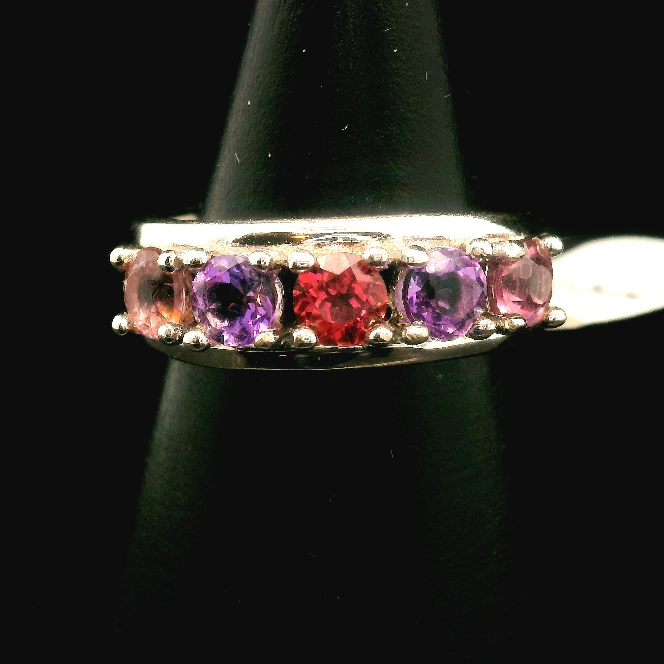 Multi-stone Stacker Cuff Ring .925 Silver for Healing, Intention Setting and Manifesting your Desires