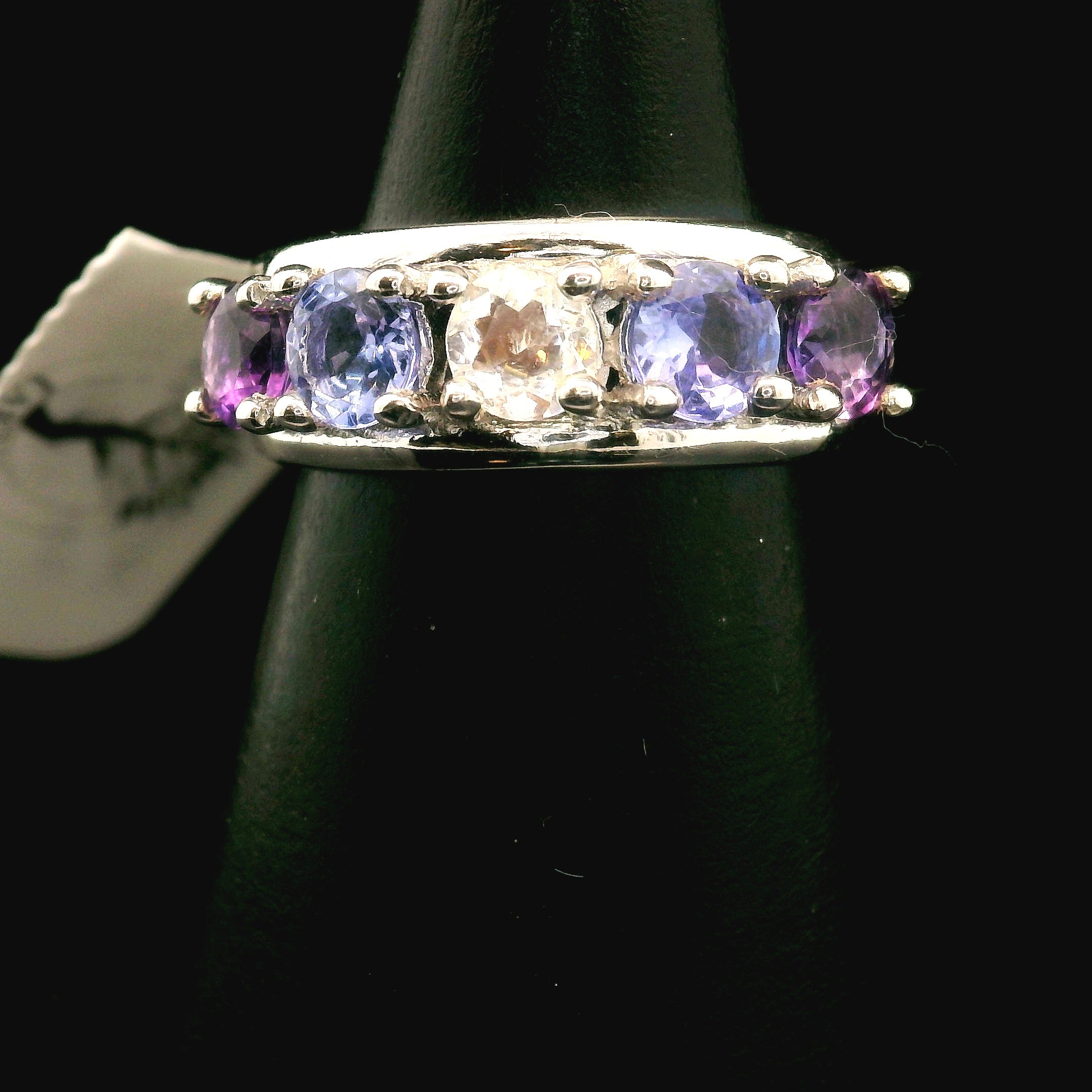 Multi-stone Stacker Cuff Ring .925 Silver for Healing, Intention Setting and Manifesting your Desires