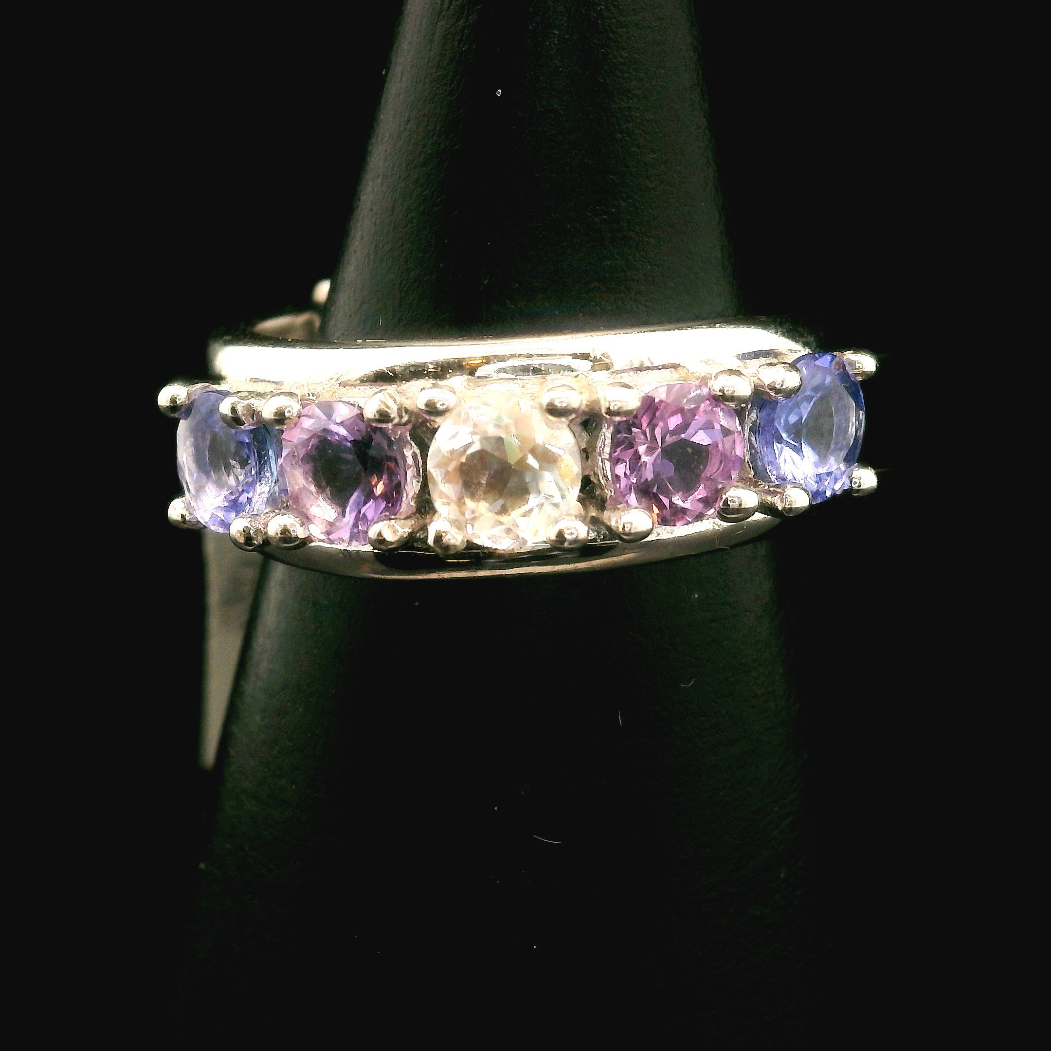 Multi-stone Stacker Cuff Ring .925 Silver for Healing, Intention Setting and Manifesting your Desires