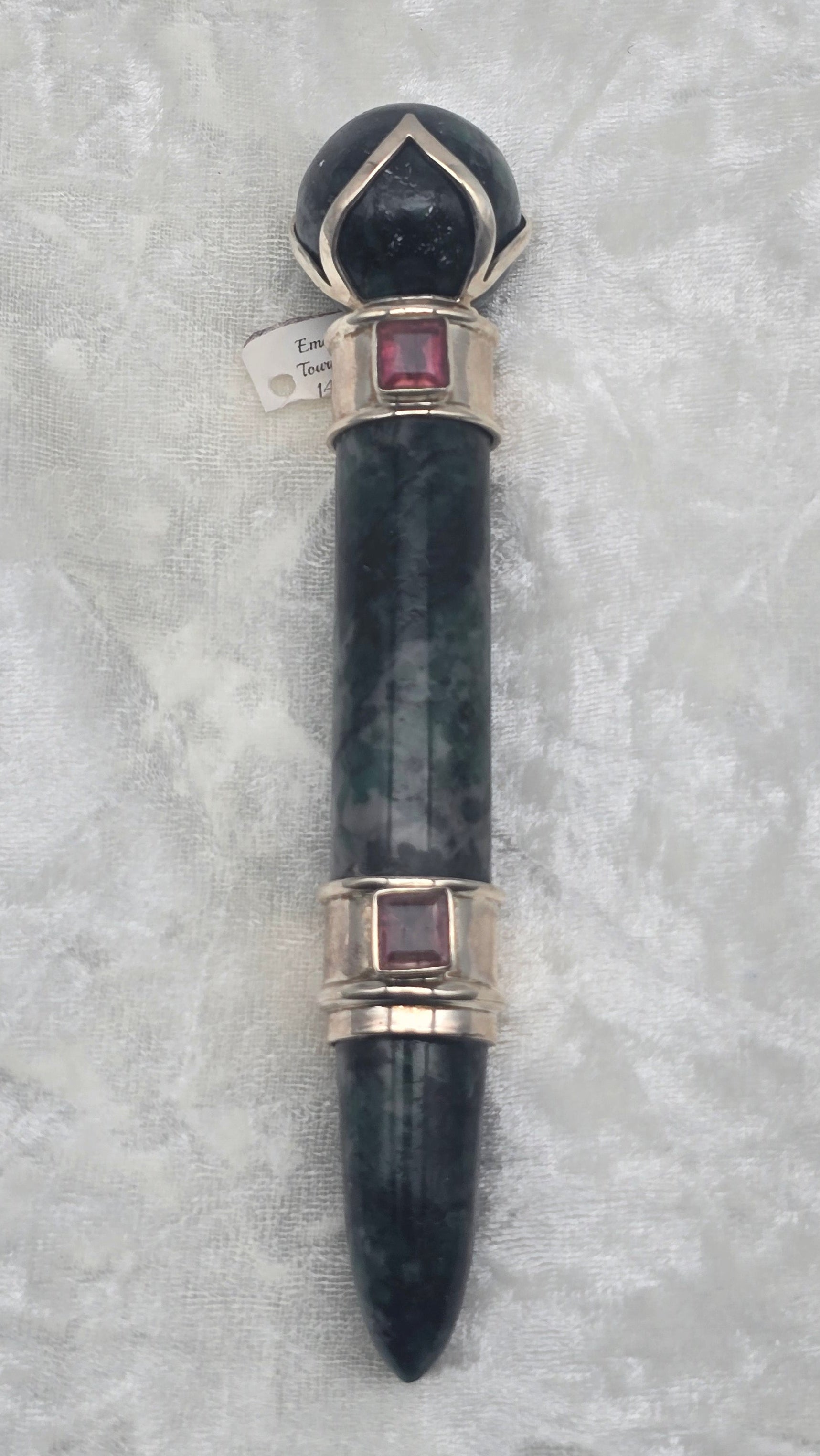One of a Kind Magic Wand ~ Emerald and Pink Tourmaline Wand for Abundance, Love and Manifesting your Heart's Desires