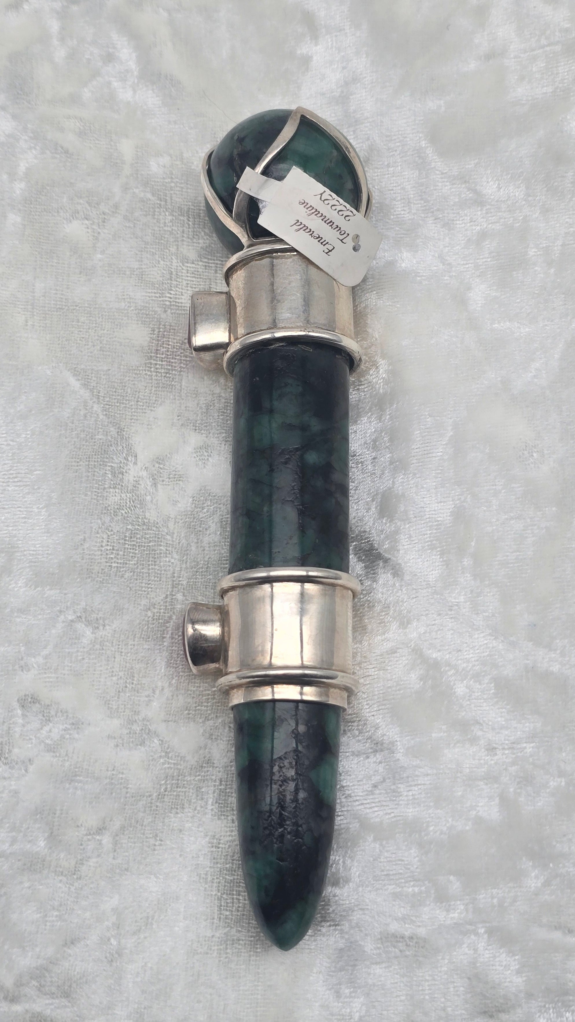 One of a Kind Magic Wand ~ Emerald and Pink Tourmaline Wand for Abundance, Love and Manifesting your Heart's Desires