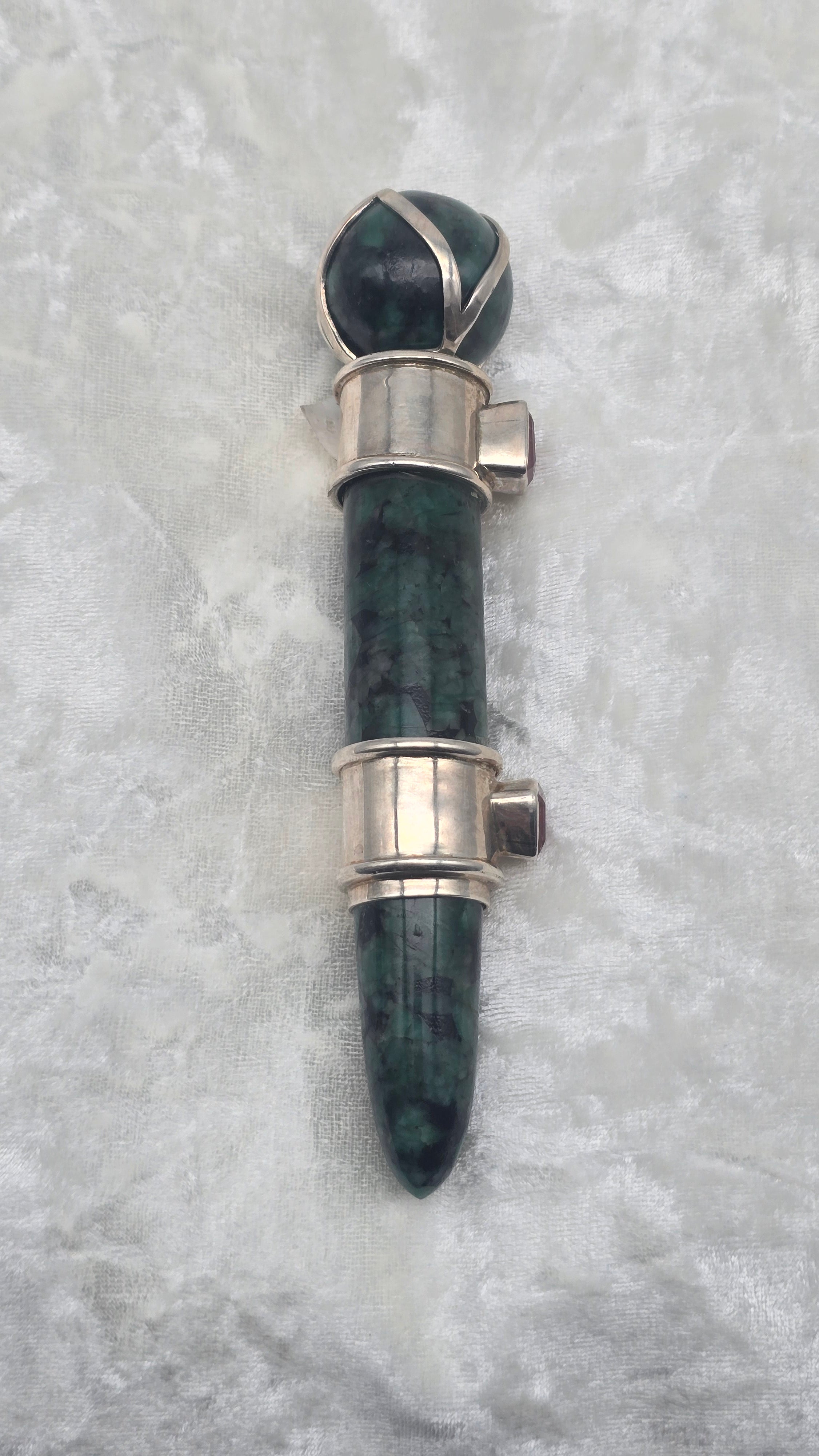 One of a Kind Magic Wand ~ Emerald and Pink Tourmaline Wand for Abundance, Love and Manifesting your Heart's Desires