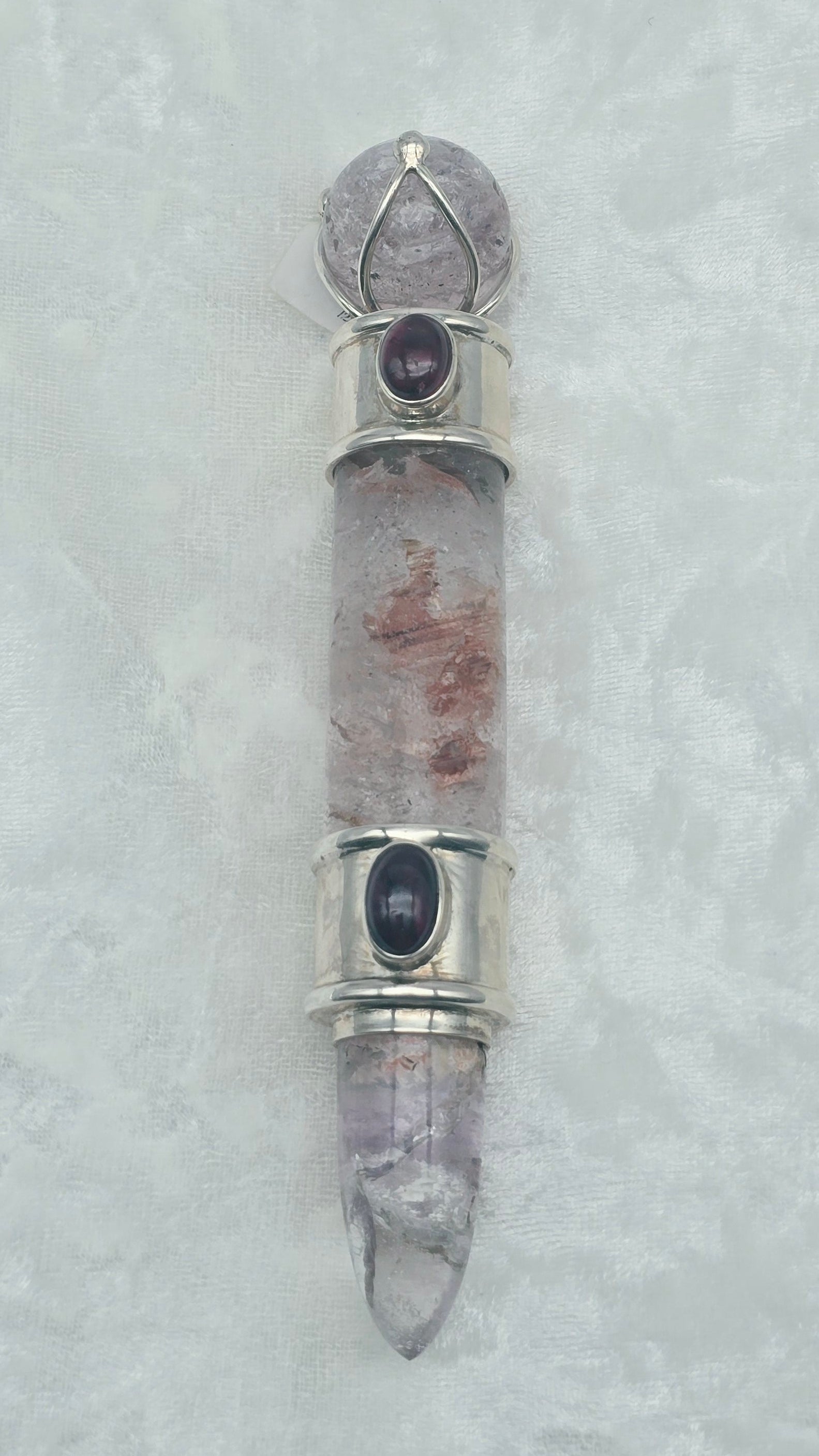 One of a Kind Magic Wand ~ Himalayan Chlorite Quartz with Rubellite (Red Tourmaline) for Personal Power, Connection to Guides & Spirit World