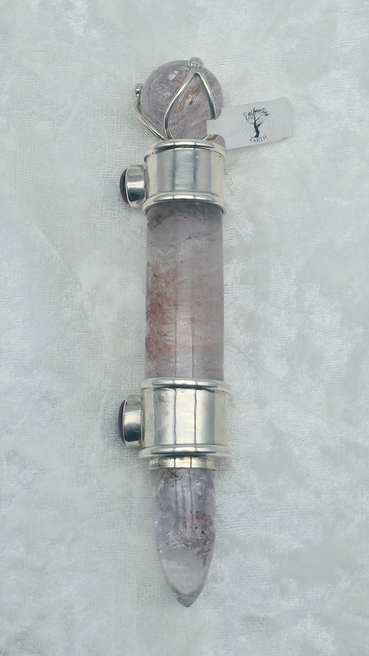 One of a Kind Magic Wand ~ Himalayan Chlorite Quartz with Rubellite (Red Tourmaline) for Personal Power, Connection to Guides & Spirit World
