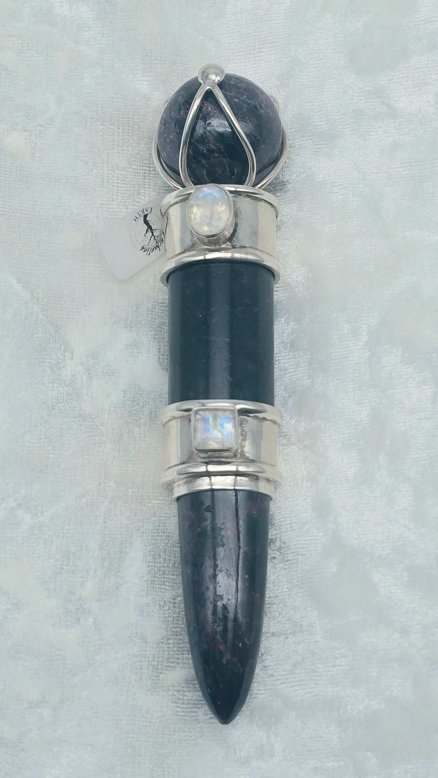 One of a Kind Magic Wand ~ Garnet with Moonstone Gemstones for Transformation, Grounding and Manifesting Abundance