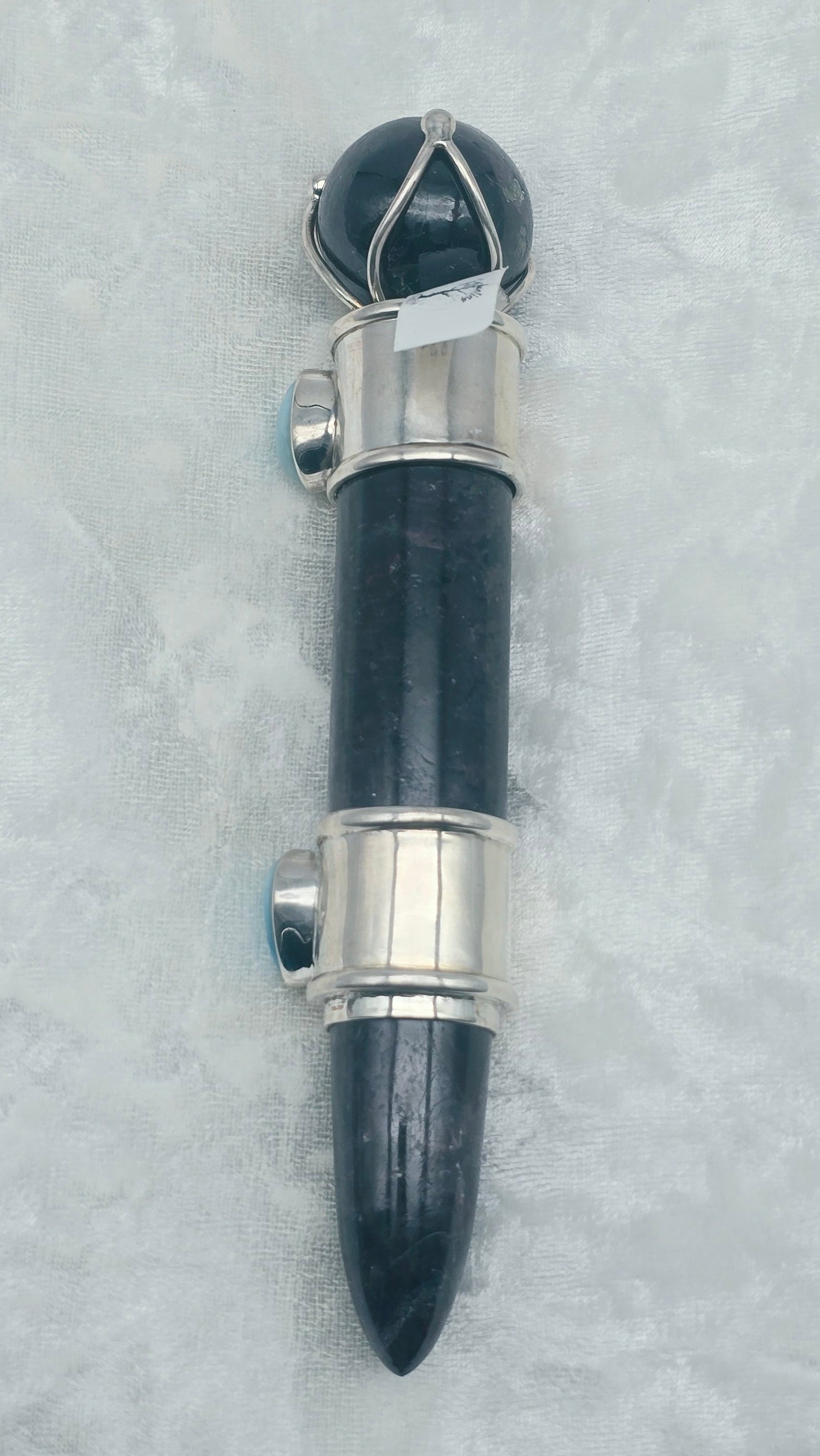 One of a Kind Magic Wand ~ Garnet with Larimar Gemstones for Transformation, Grounding and Meditation