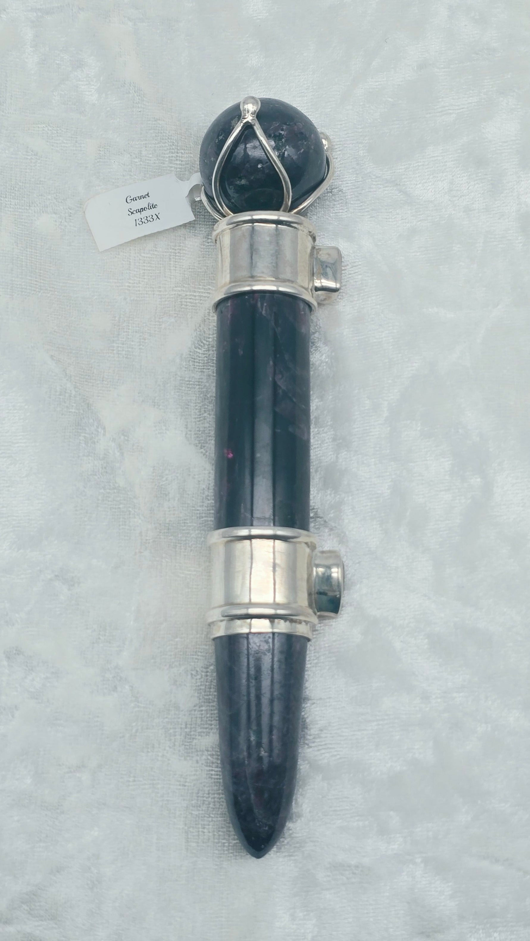 One of a Kind Magic Wand ~ Garnet with Scapolite Gemstones for Transformation, Grounding and Self-Discovery