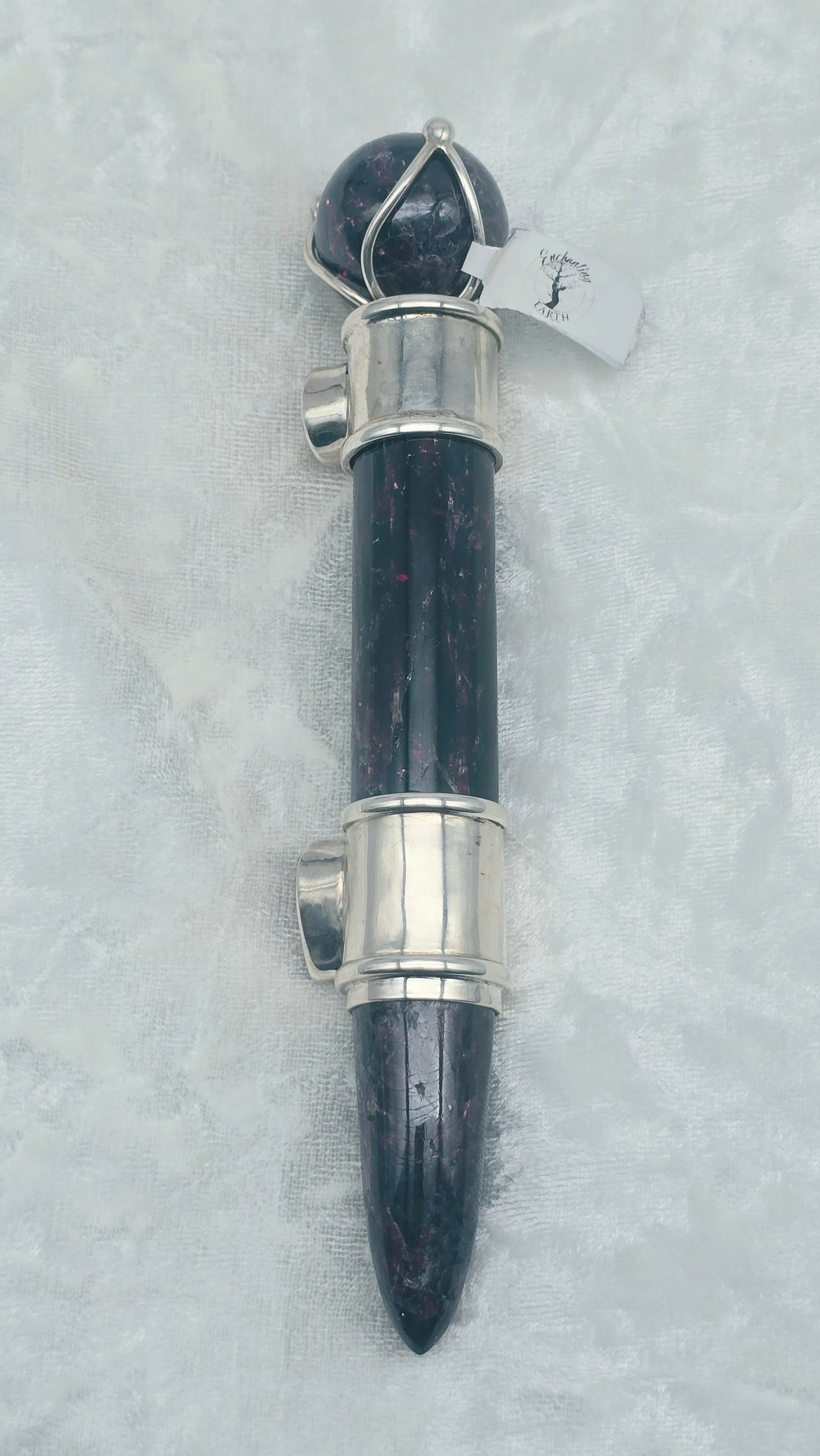 One of a Kind Magic Wand ~ Garnet with Sunstone Gemstones for Transformation, Grounding, Healing and Joy