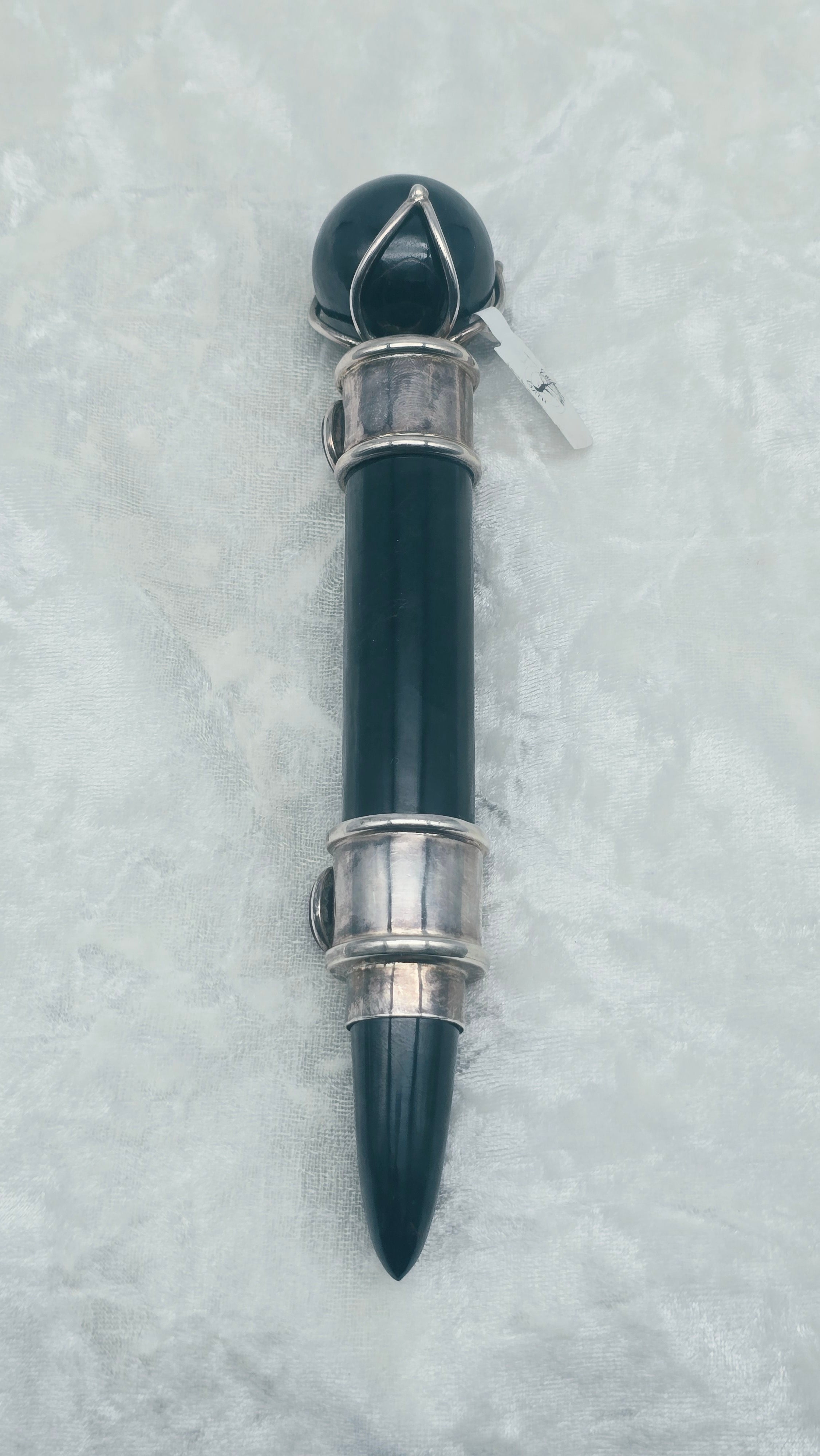One of a Kind Magic Wand ~ Black Tourmaline and Ruby Gemstones for Health, Protection and Passion