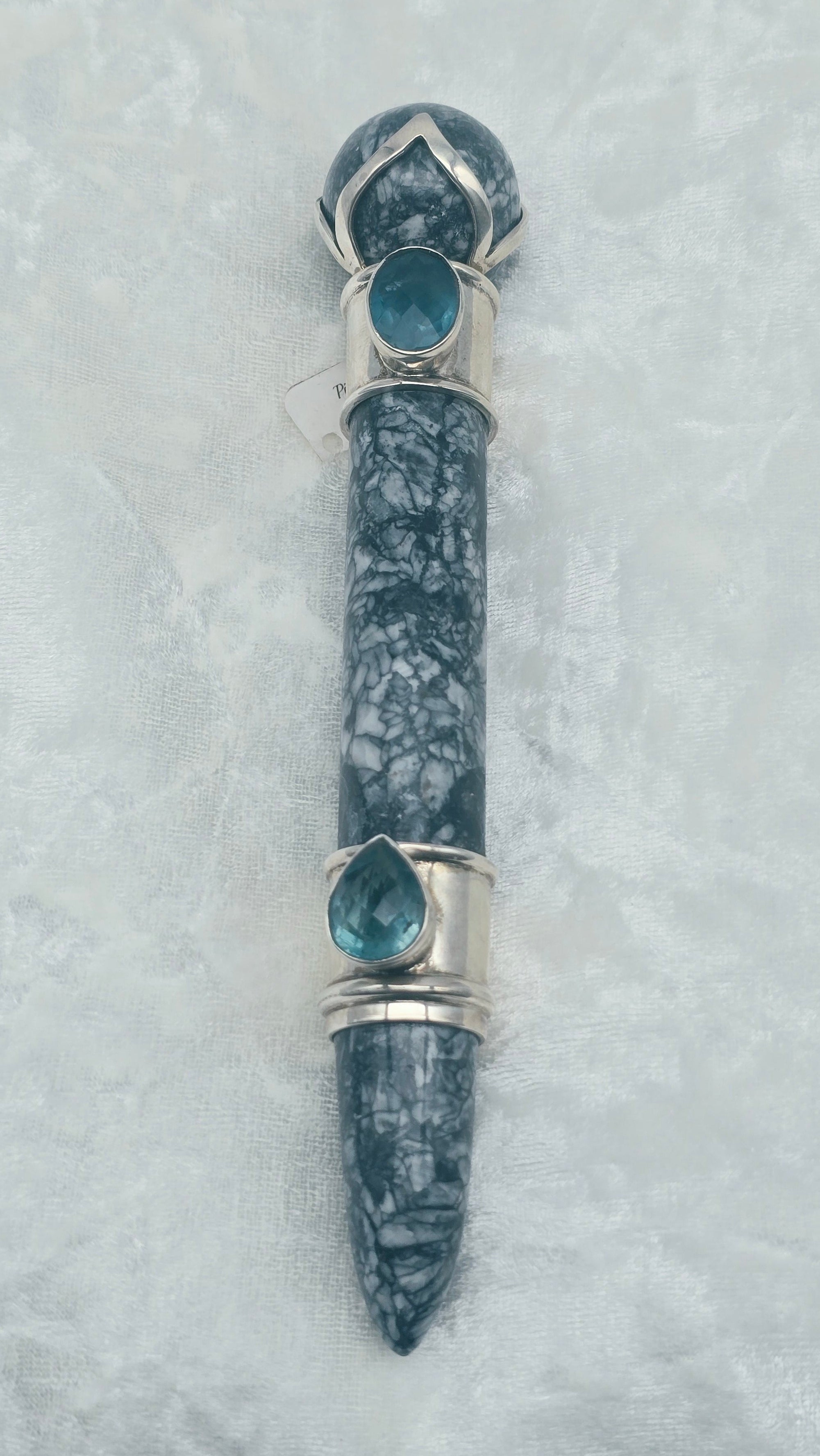 One of a Kind Magic Wand ~ Pinolite and Color Change Fluorite Wand for Balance, Focus and Protection
