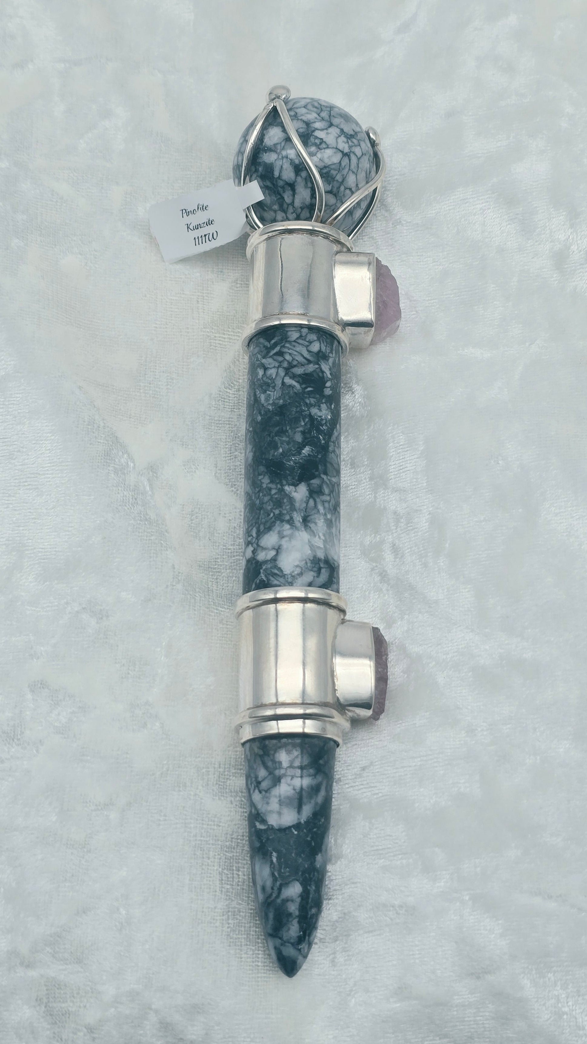 One of a Kind Magic Wand ~ Pinolite and Kunzite Wand for Balance, Awareness and Love