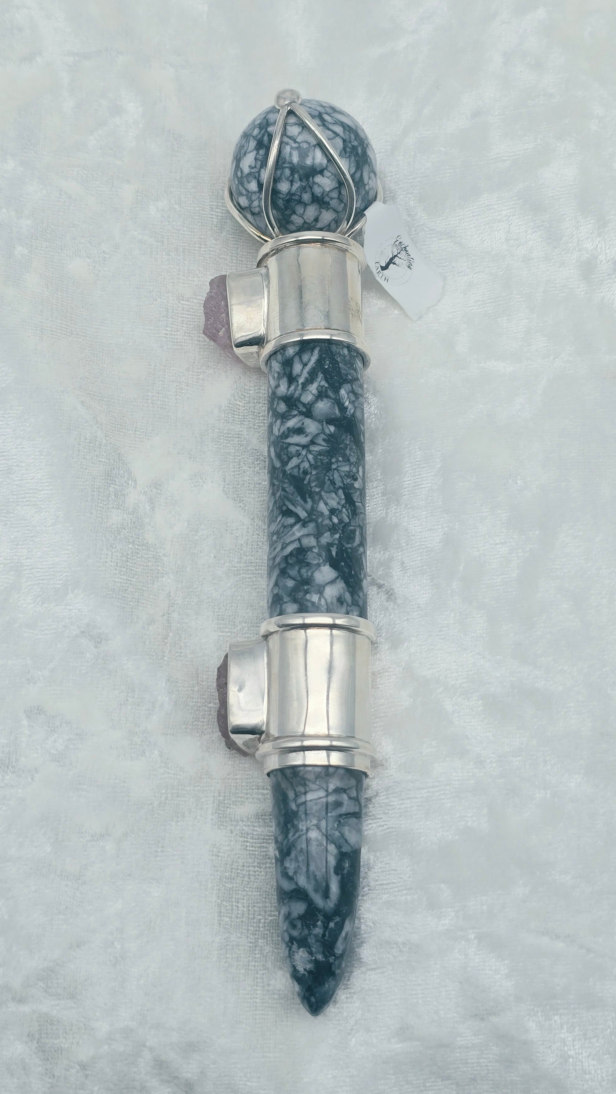 One of a Kind Magic Wand ~ Pinolite and Kunzite Wand for Balance, Awareness and Love