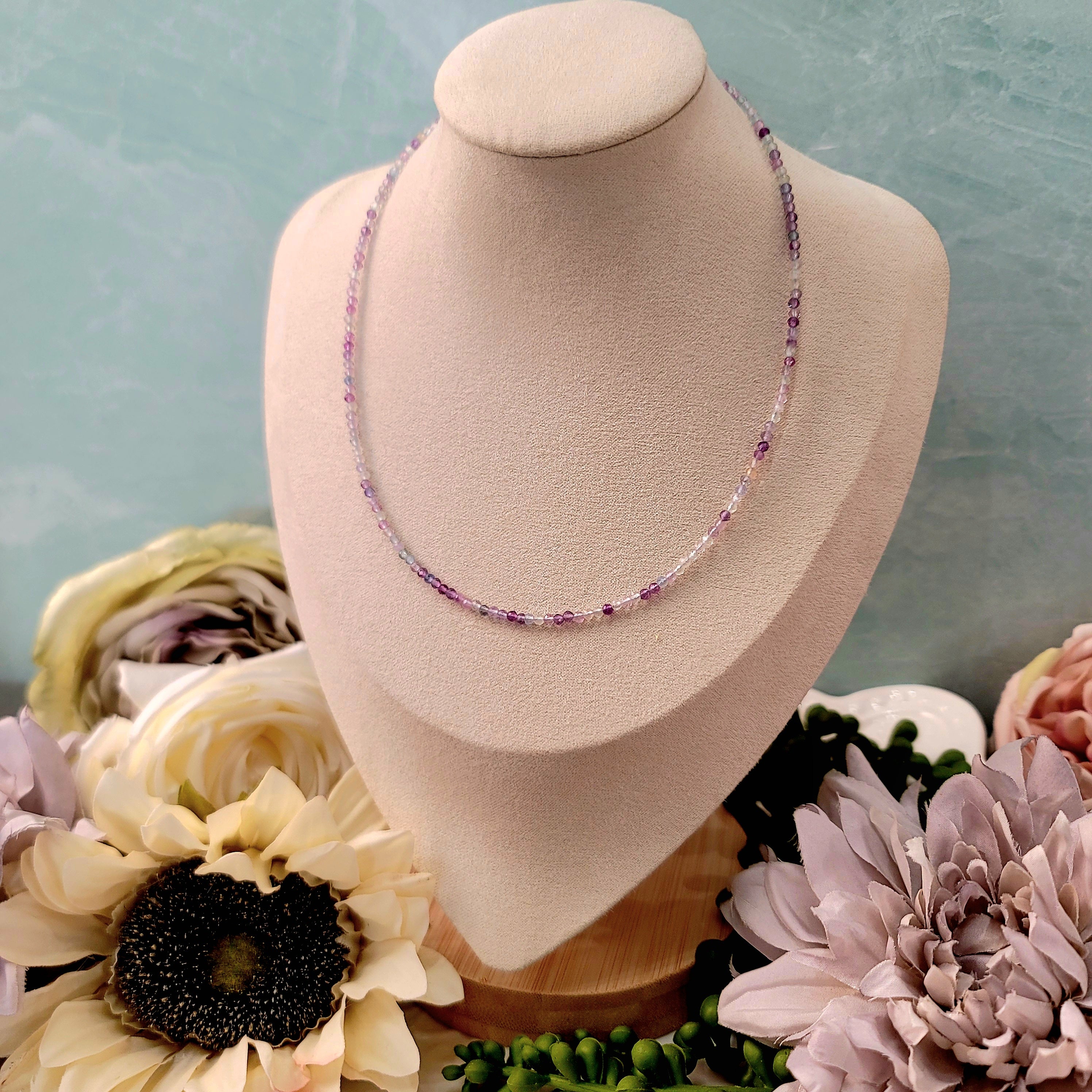 Rainbow Fluorite Necklace for Clearing Energy Fields