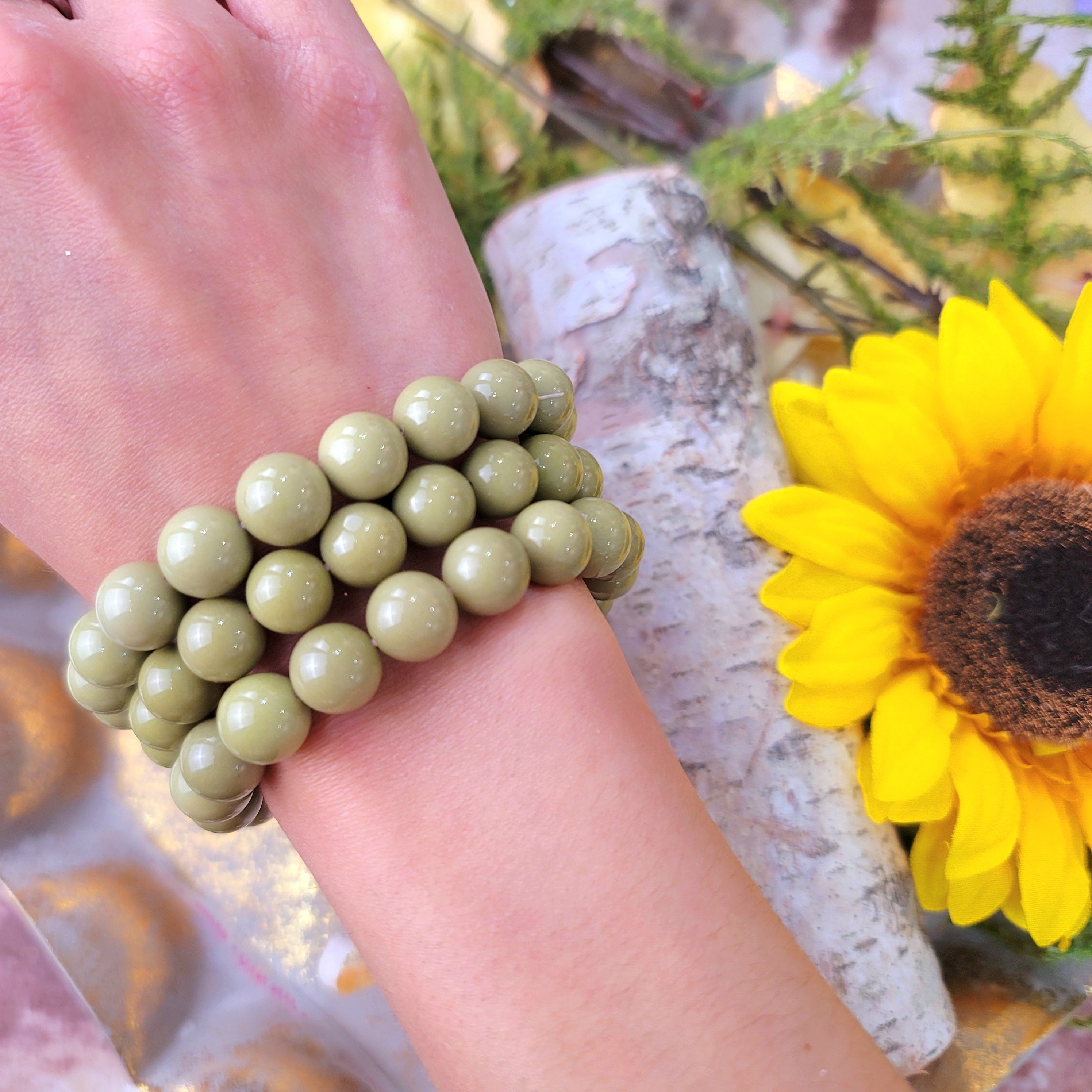 Green Alashan Agate Bracelet for Soothing your Heart