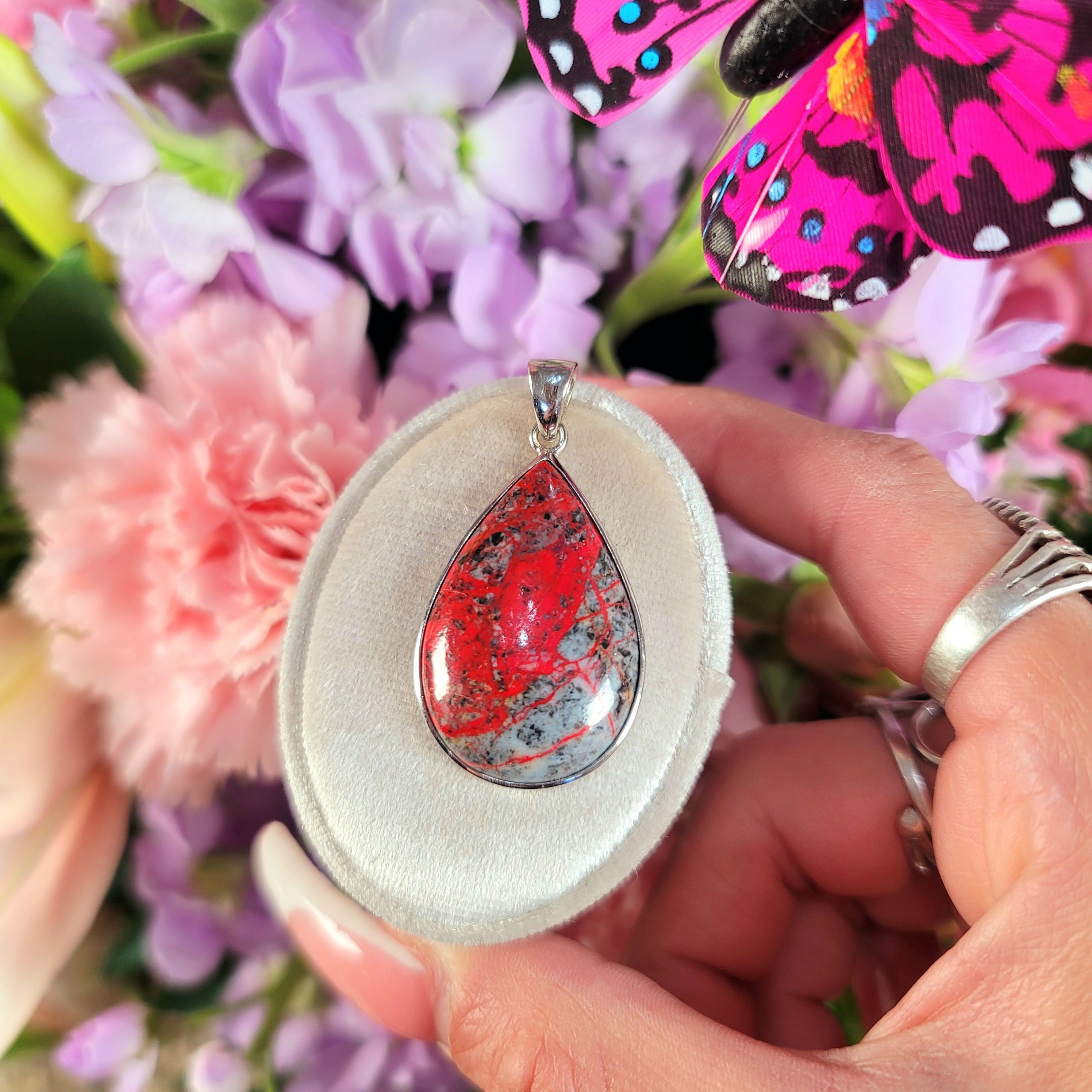 Russian Cinnabar Pendant for Creativity, Empowerment and Transformation