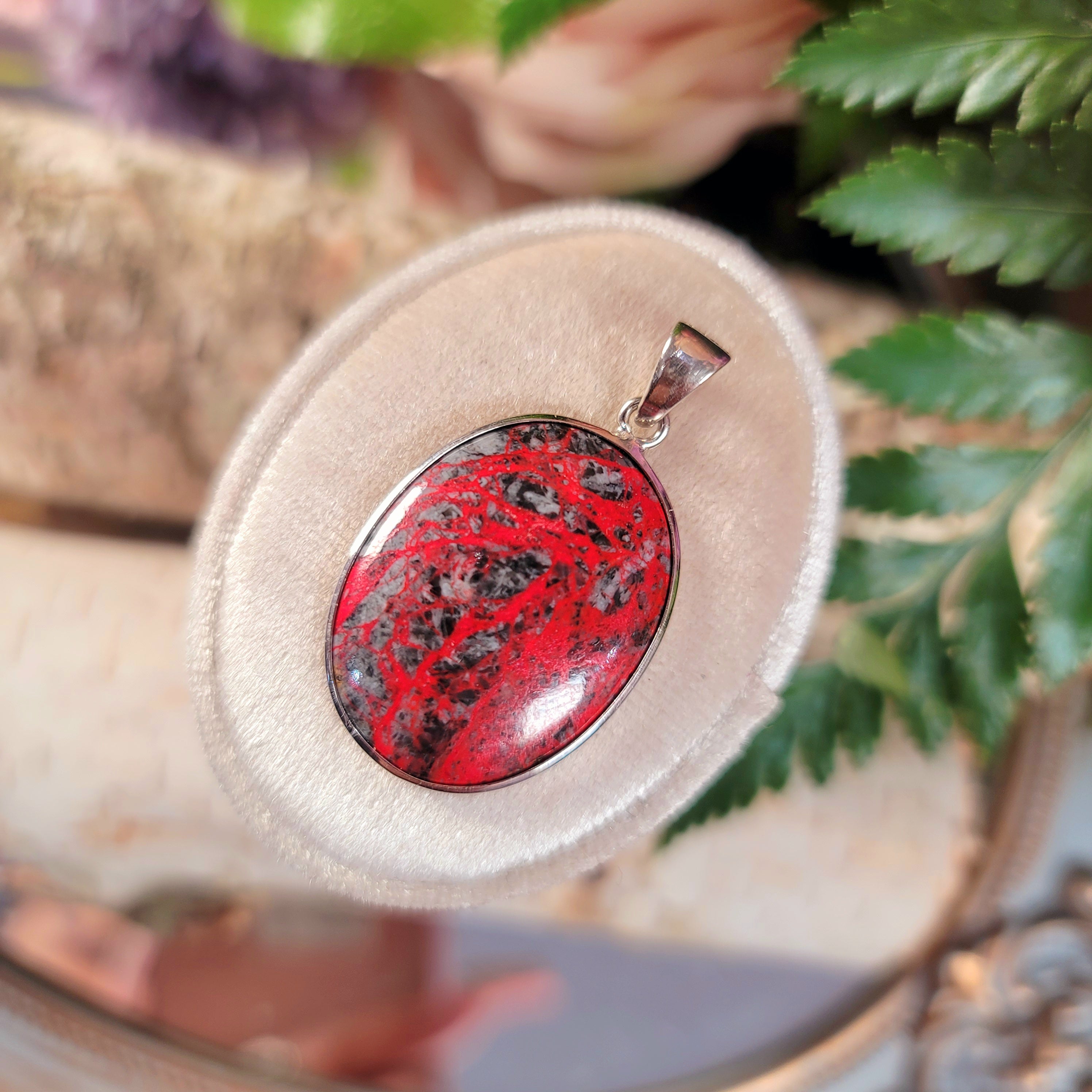 Russian Cinnabar Pendant for Creativity, Empowerment and Transformation