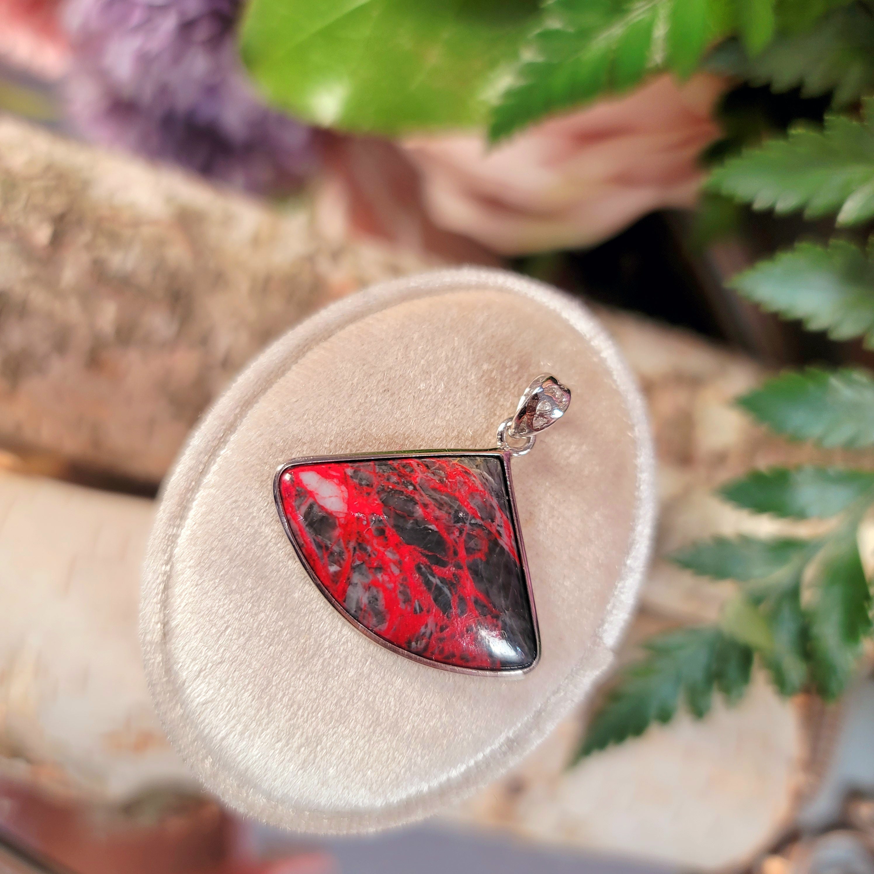 Russian Cinnabar Pendant for Creativity, Empowerment and Transformation