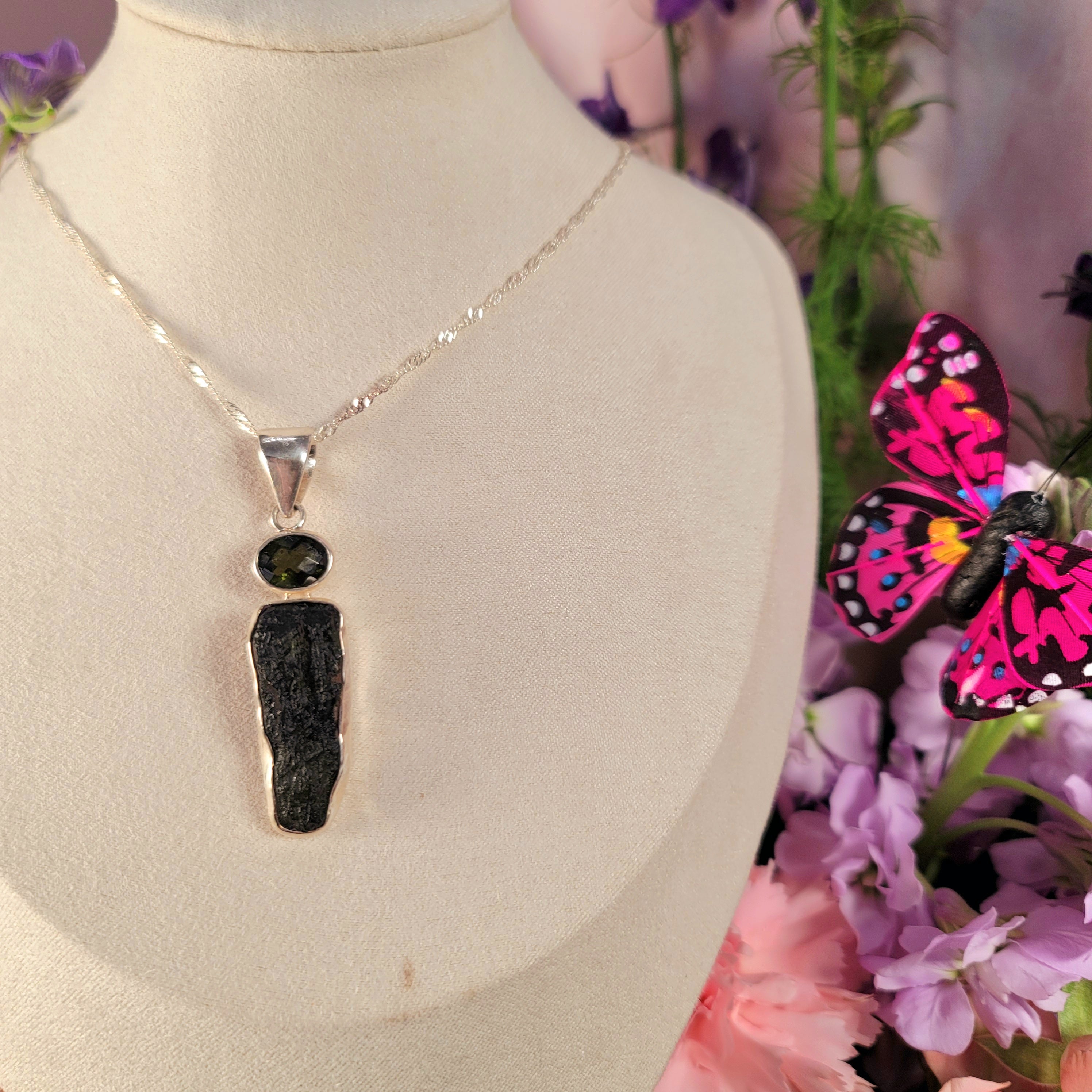 Moldavite Faceted & Raw Necklace for Creating your Dream Life