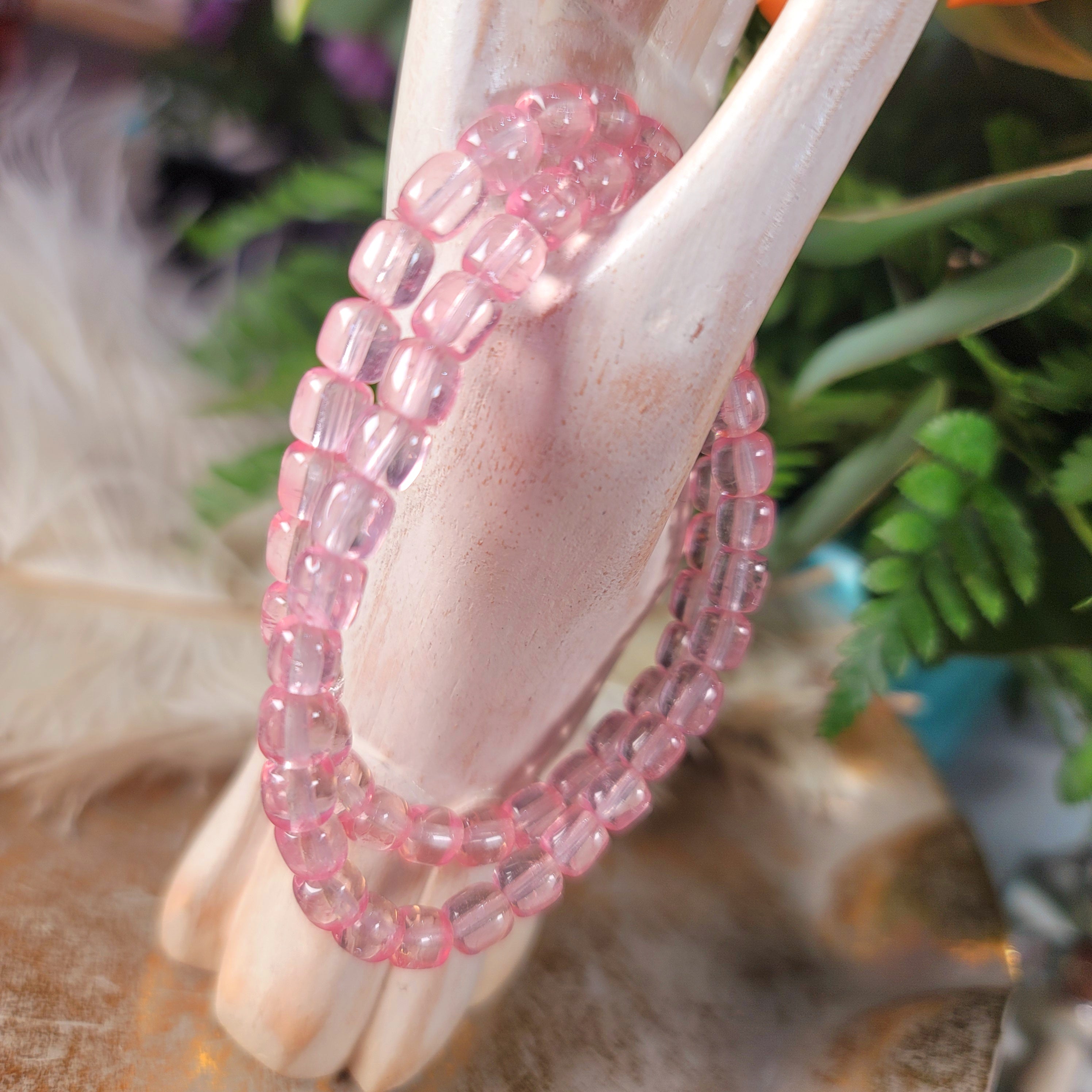 Pink Topaz Marshmallow Bracelet for Honesty, Forgiveness, Positivity & Relaxation