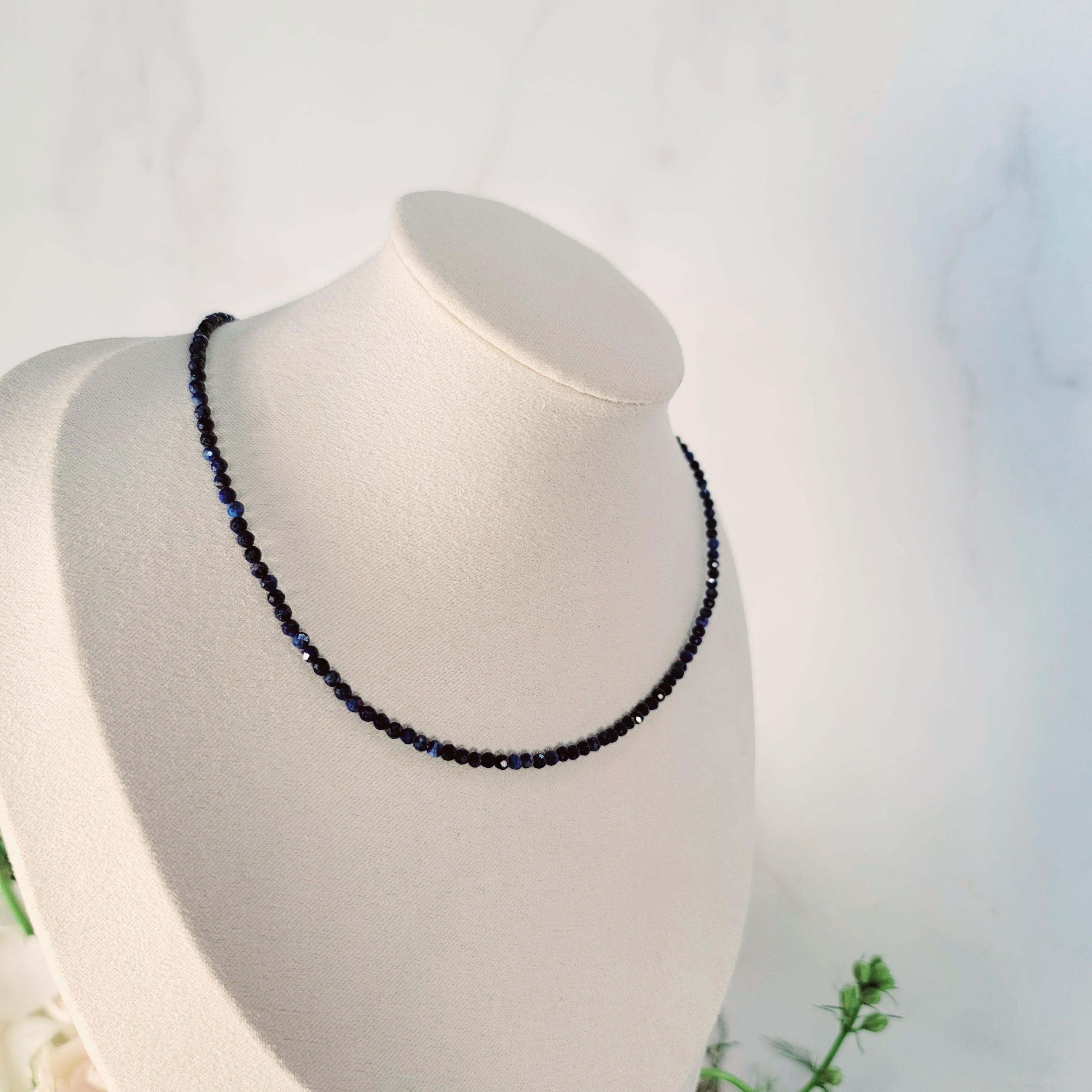 Lapis Lazuli Micro Faceted Choker/Layering Necklace for Awakening and Empowerment