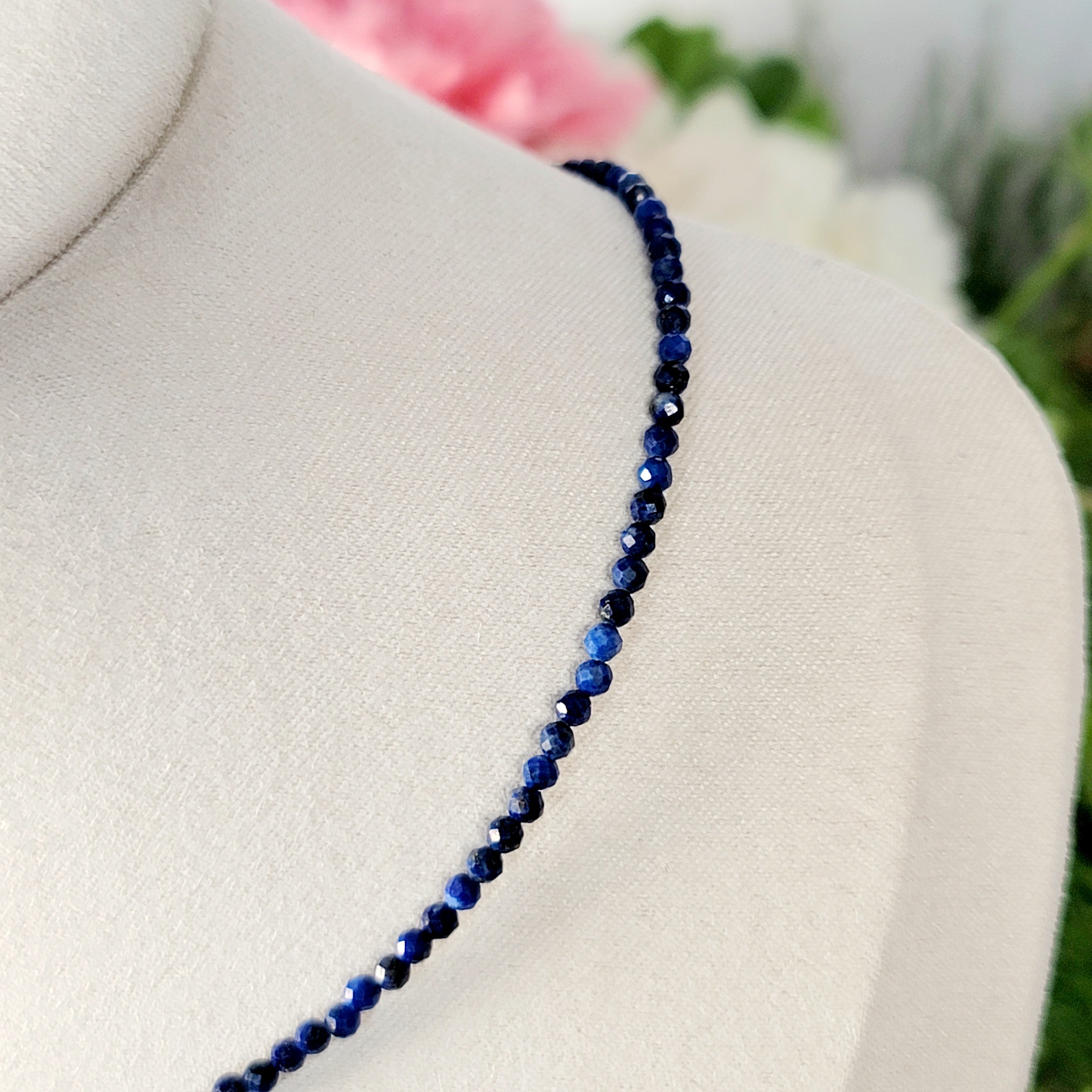 Lapis Lazuli Micro Faceted Choker/Layering Necklace for Awakening and Empowerment