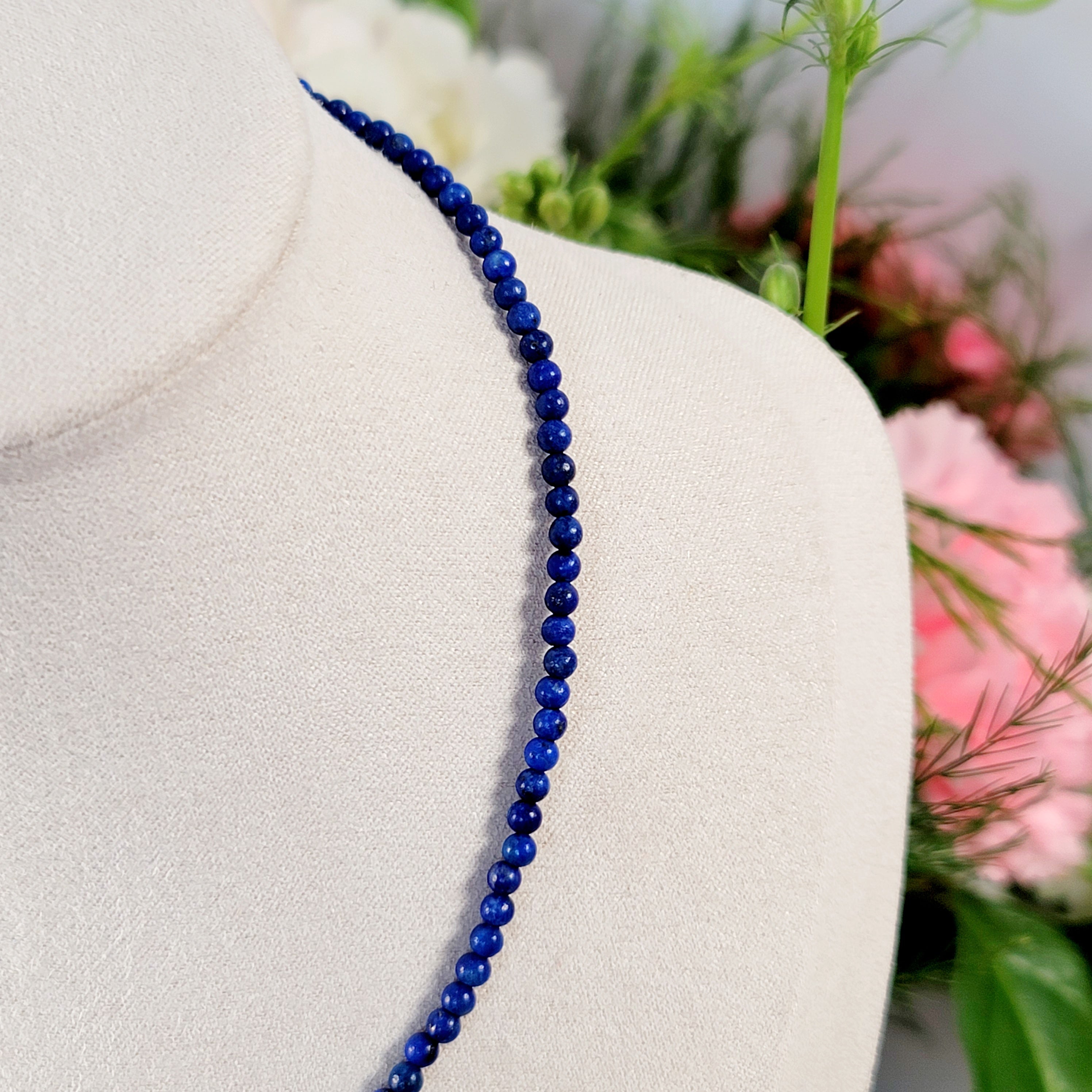 Lapis Lazuli Micro Round Choker/Layering Necklace for Awakening and Empowerment