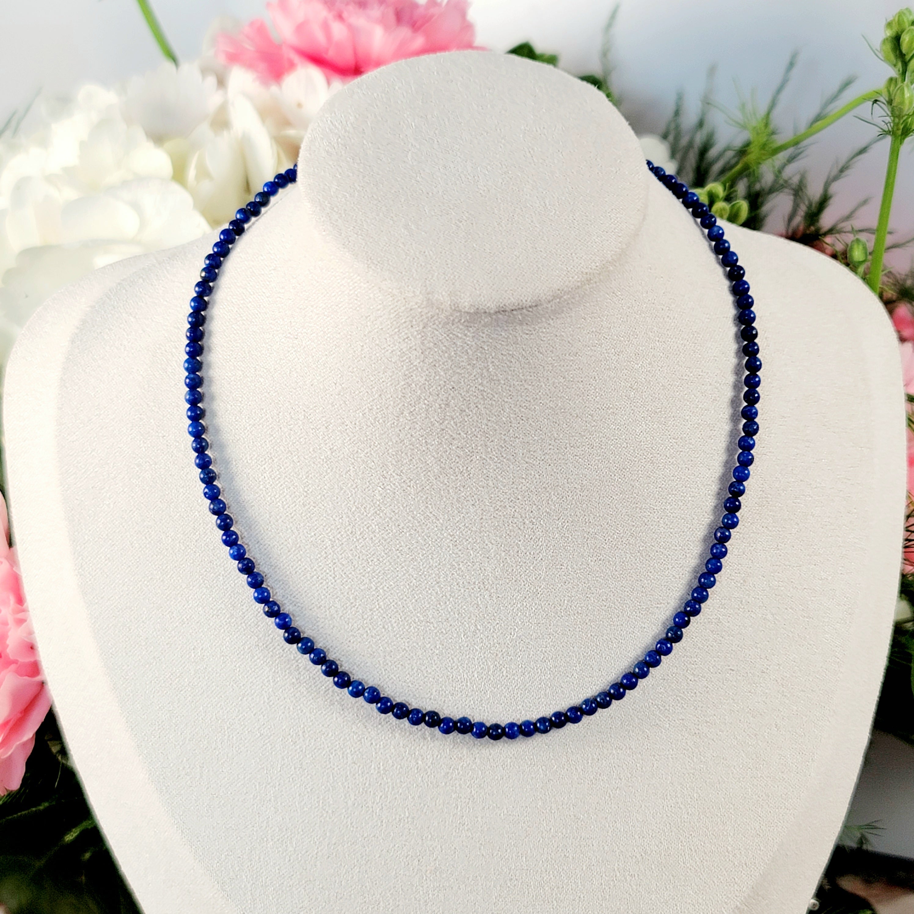 Lapis Lazuli Micro Round Choker/Layering Necklace for Awakening and Empowerment