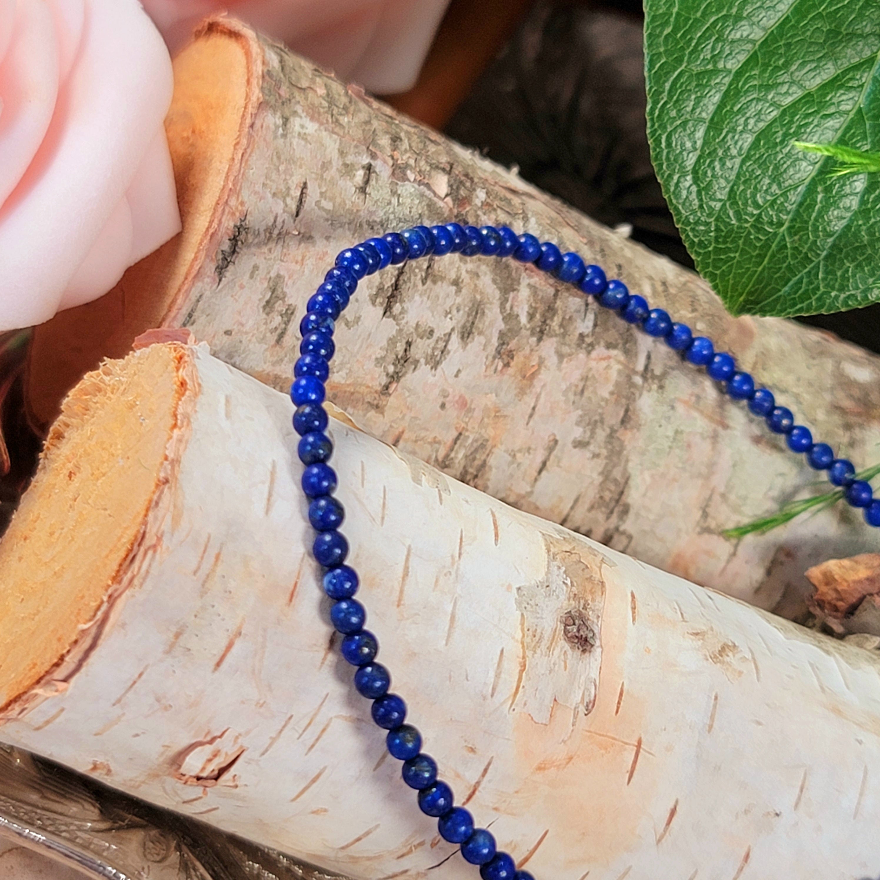 Lapis Lazuli Micro Round Anklet .925 Silver for Embracing the Goddess within You