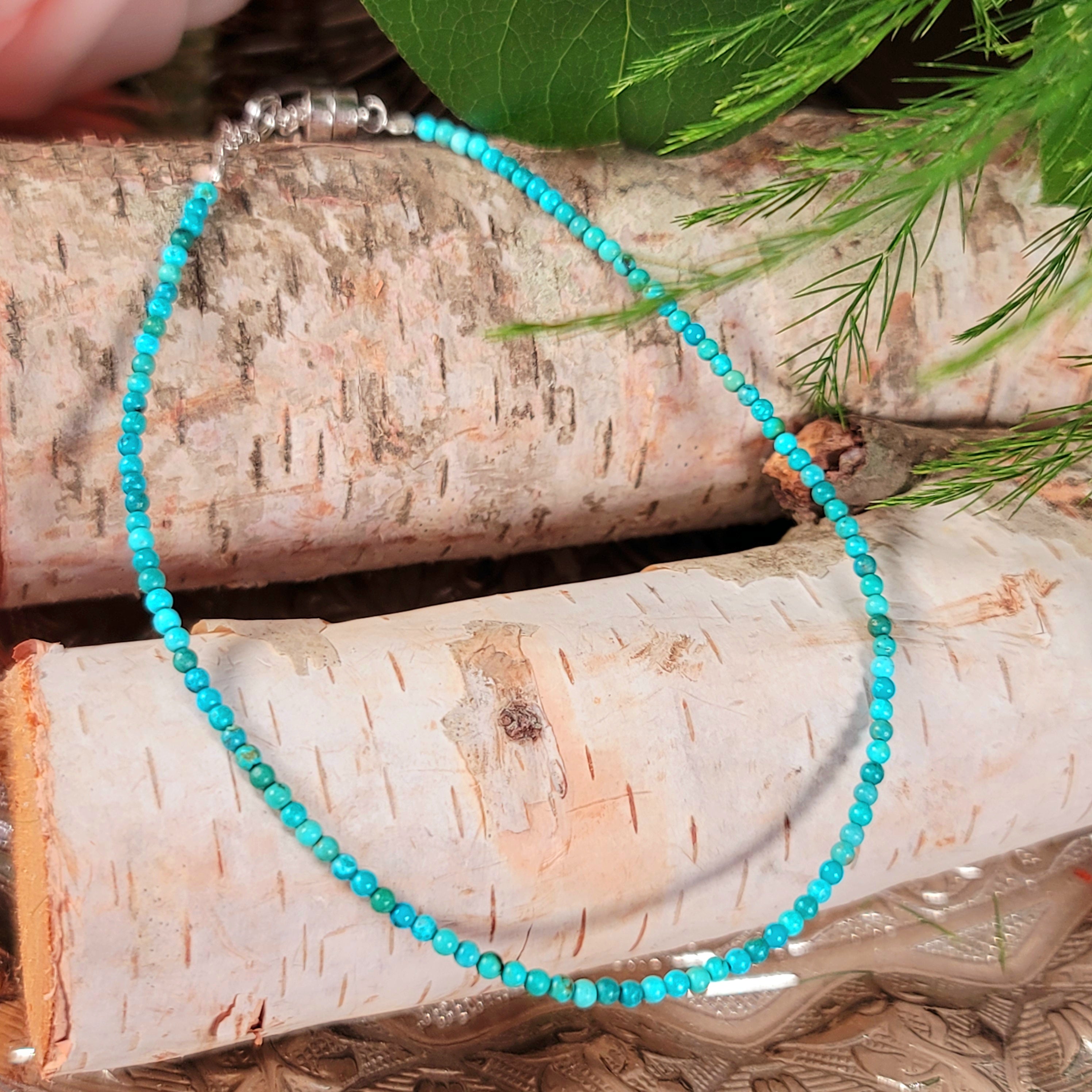 Turquoise Micro Round Anklet .925 Silver for Advancing on your Spiritual Path