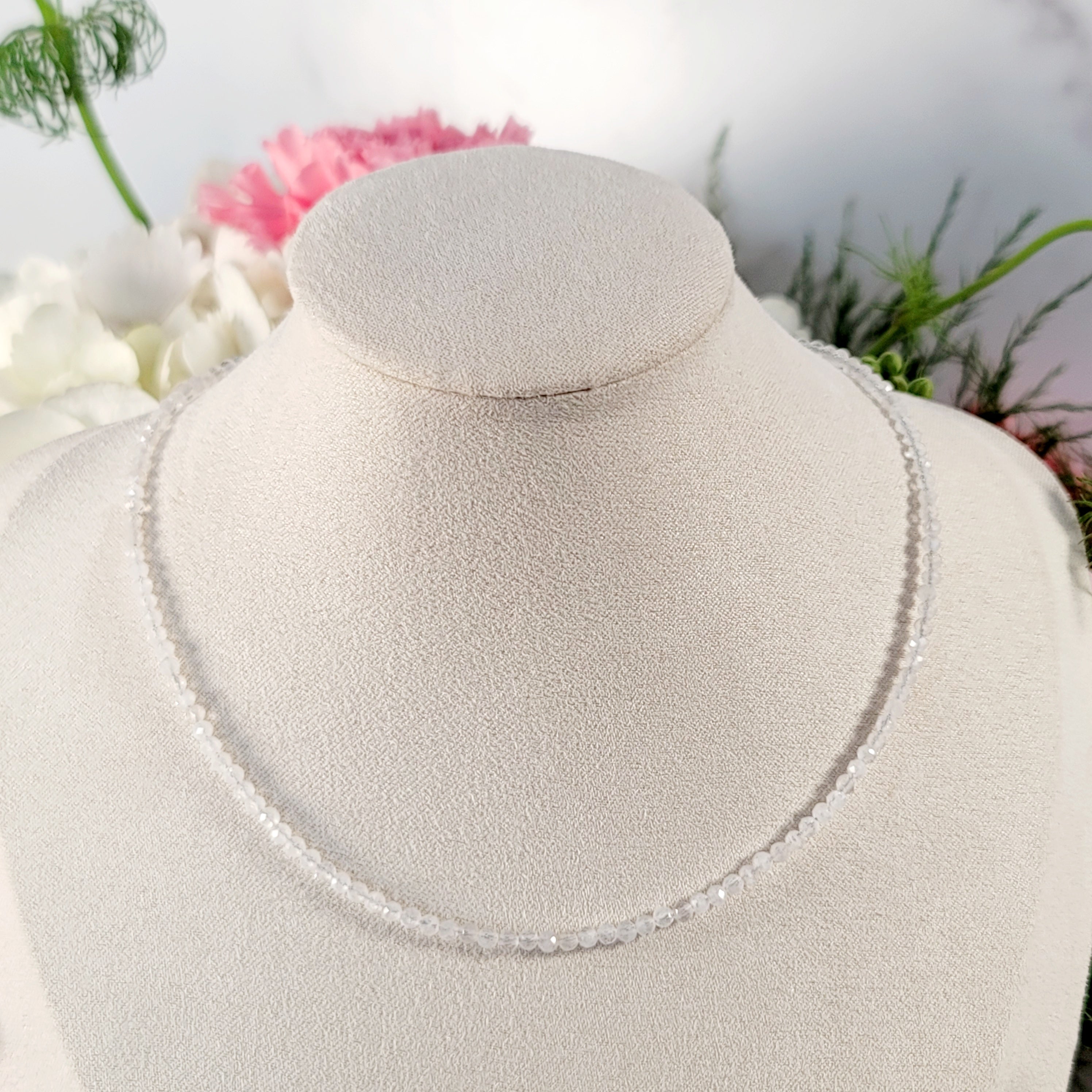 Rainbow Moonstone Micro Faceted Choker/Layering Necklace for Embracing New Beginnings