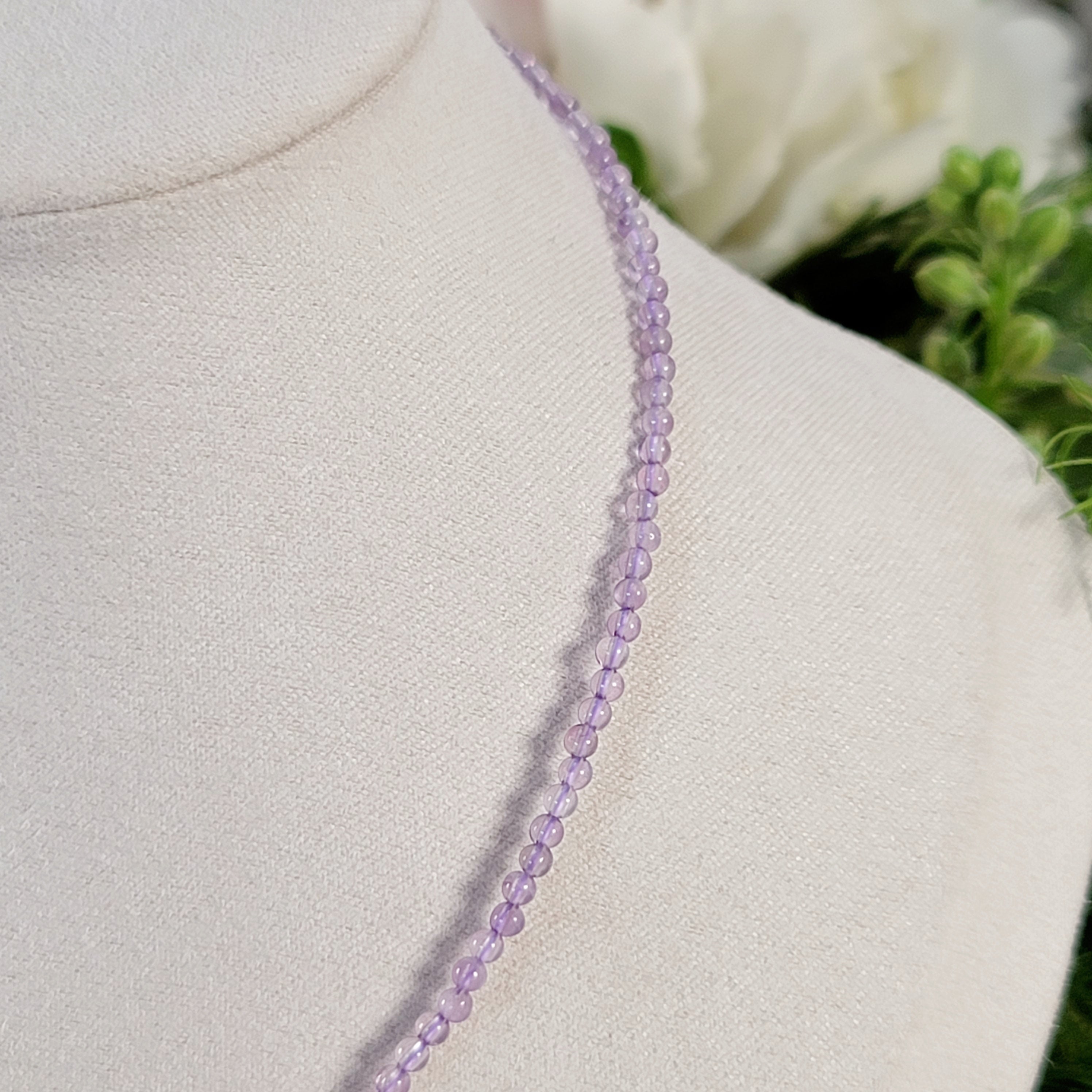 Amethyst Micro Round Choker/Layering Necklace for Enhancing Intuition and Connecting with Source Energy