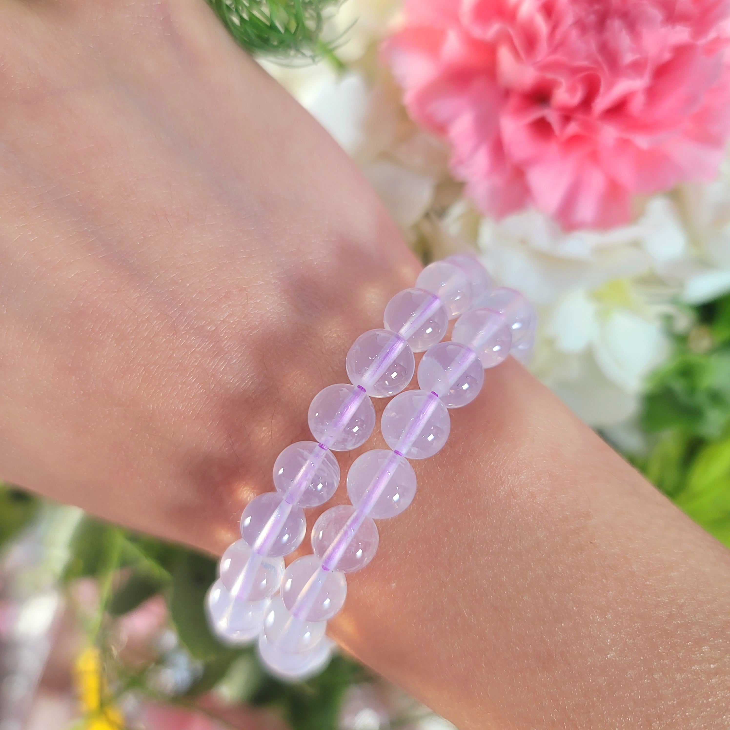 Amethyst "Lavender Moon Quartz" Bracelet for Intuition and Protection