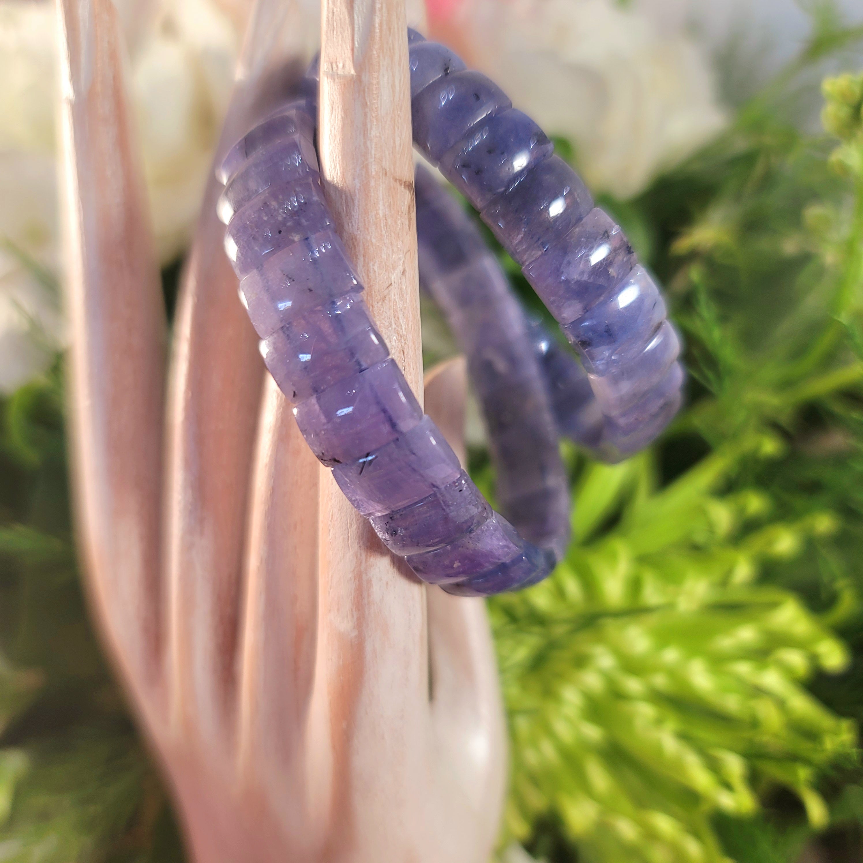 Tanzanite Stretchy Bangle Bracelet for Compassion, Intuition & Raising your Vibration