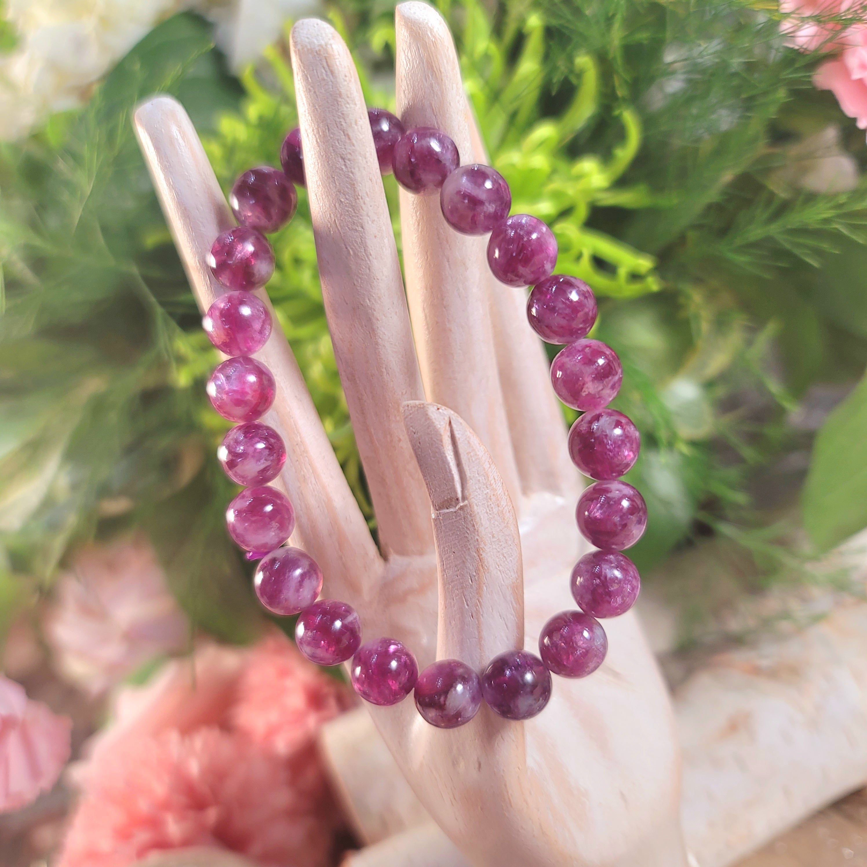 Gem Lepidolite Bracelet for Anxiety Support, Joy and Stress Relief