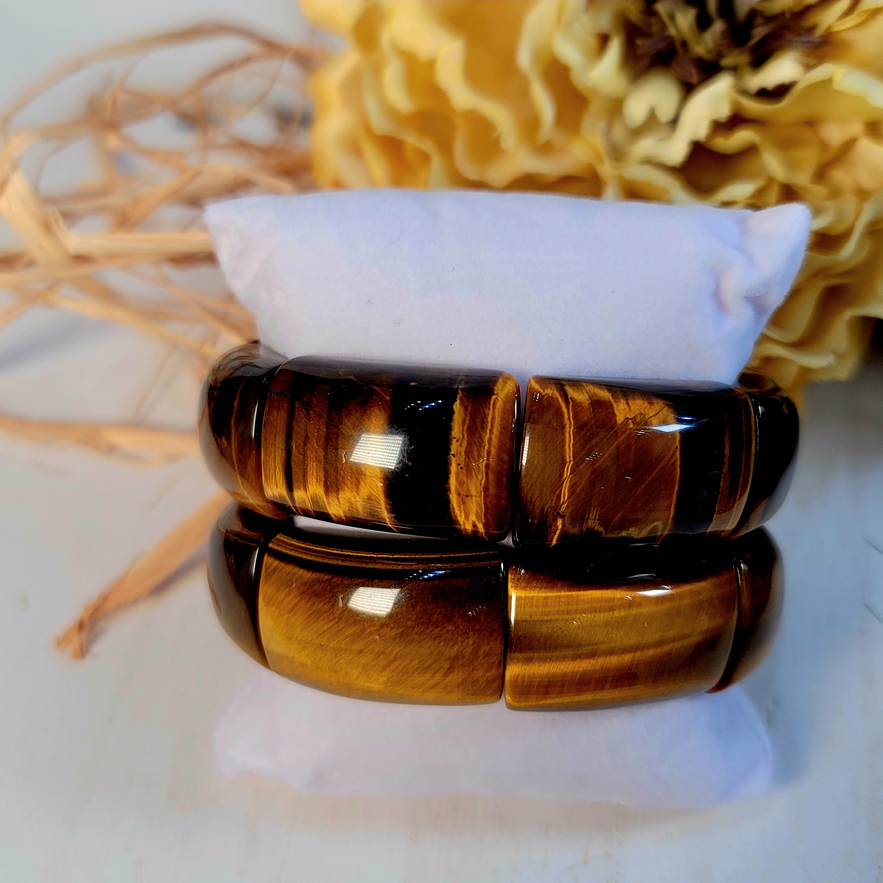 Tiger Eye Stretchy Bangle Bracelet for Courage and Strength