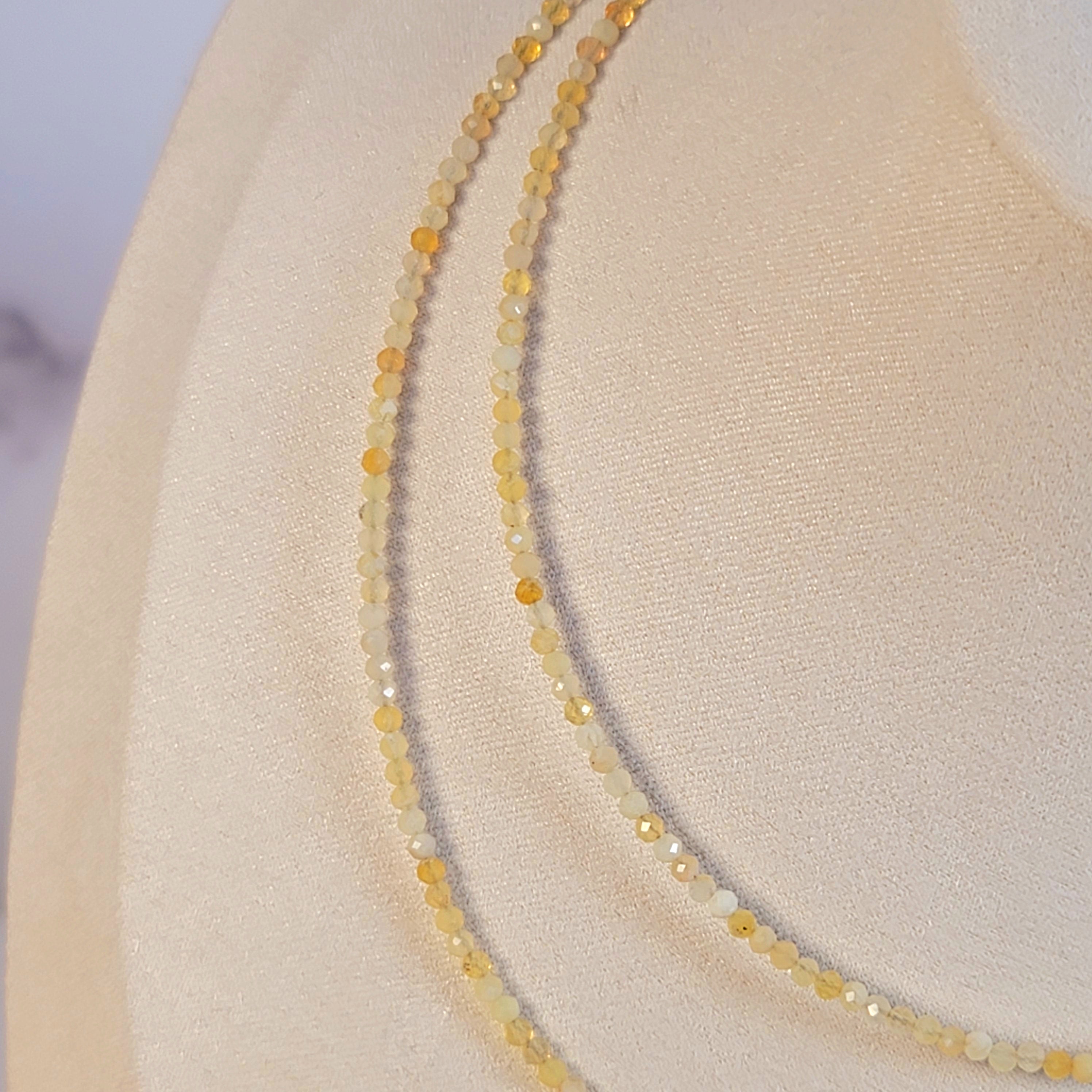 Yellow Opal Choker/Layering Necklace for Confidence, Joy & Optimism