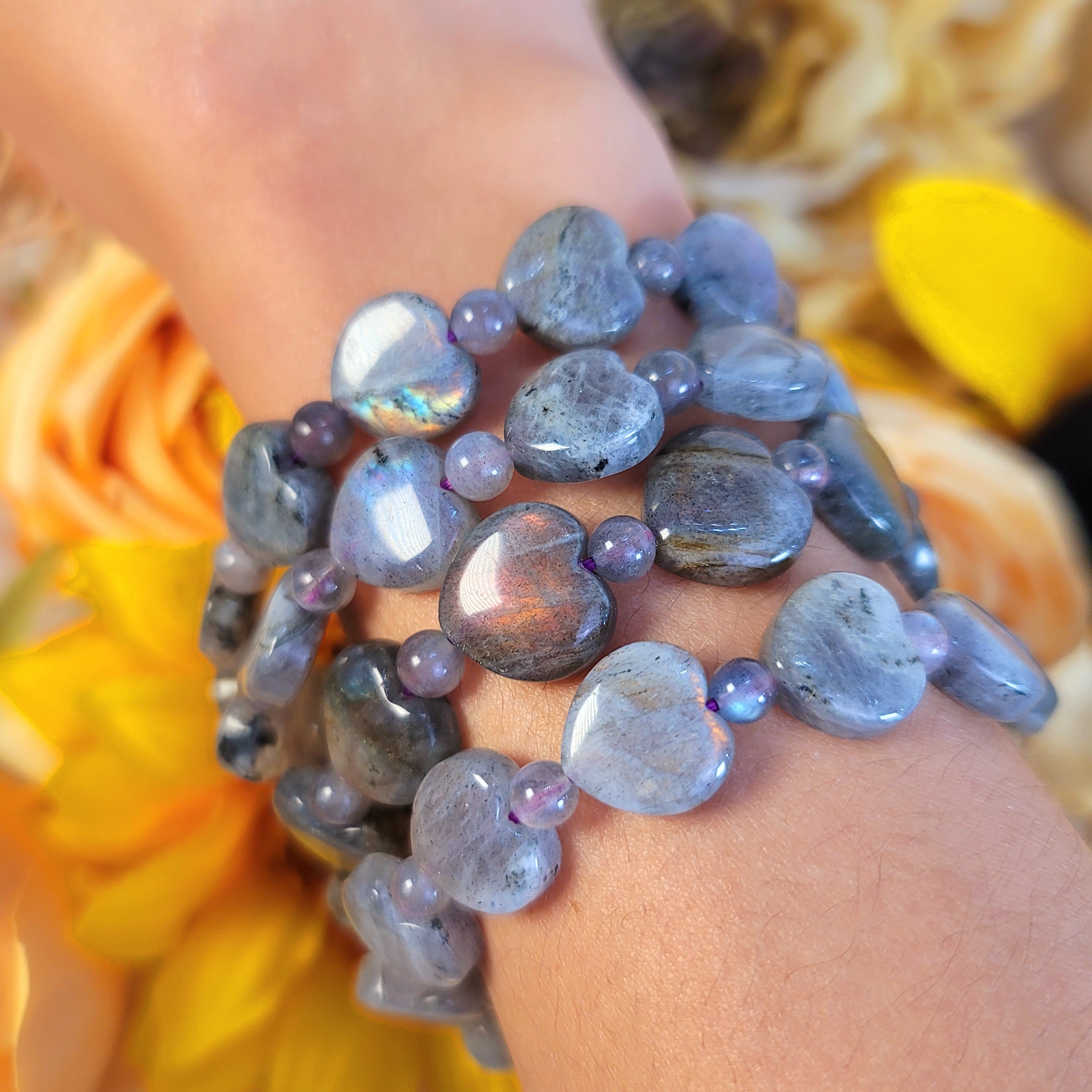 Labradorite Heart Bracelet for Intuition and Transformation