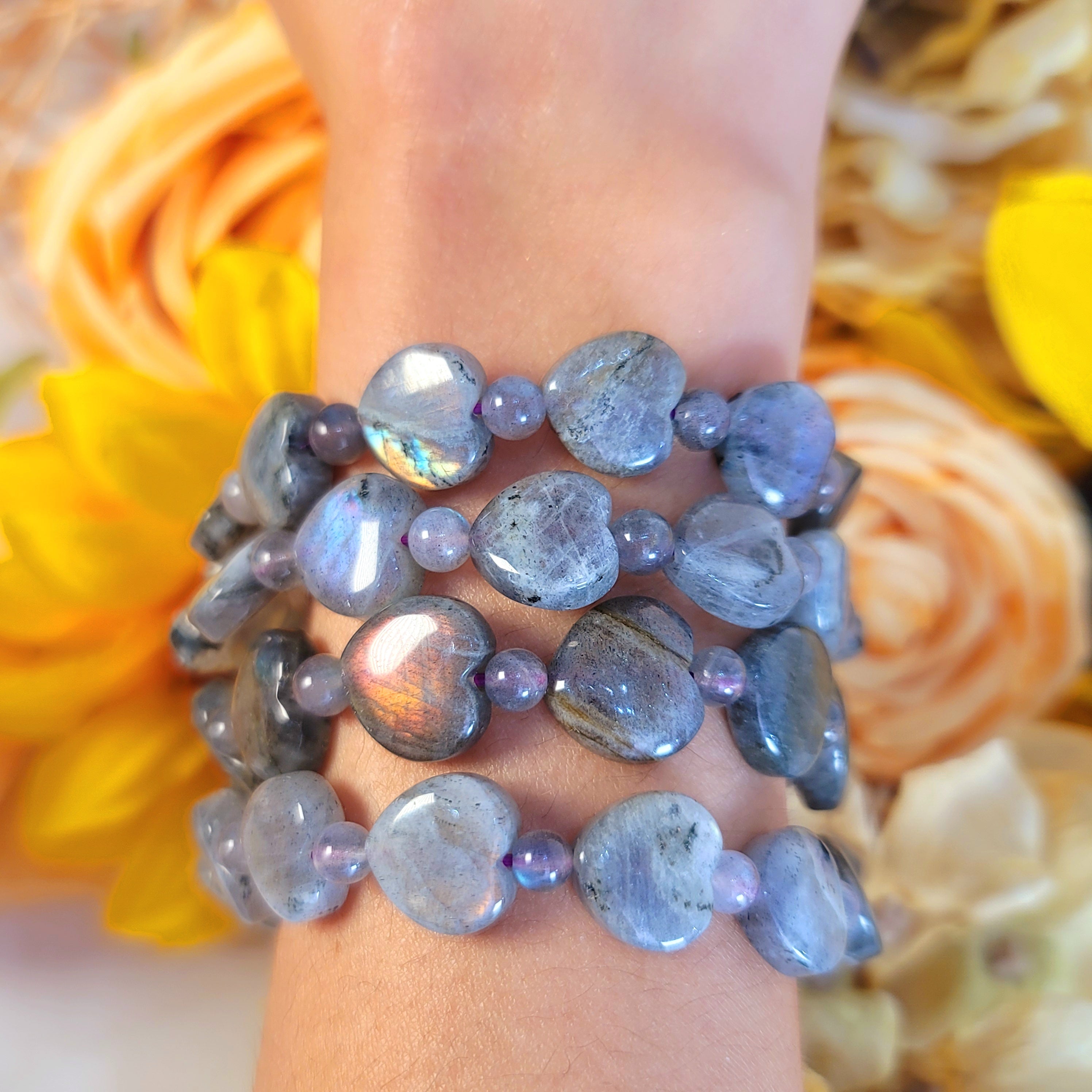 Labradorite Heart Bracelet for Intuition and Transformation